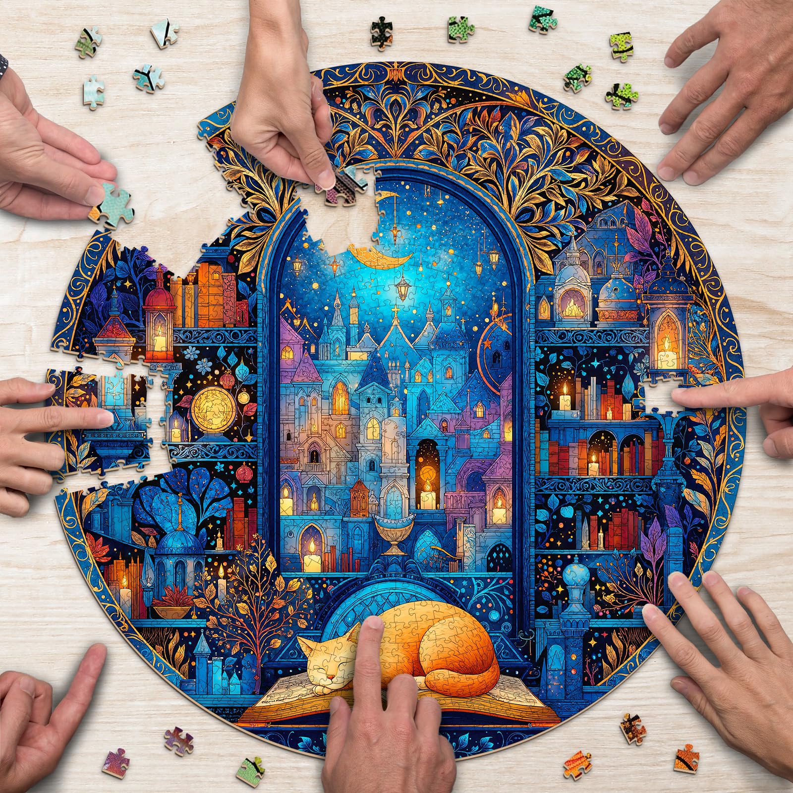 Bookshelf Cat Puzzles for Adults 1000 Pieces