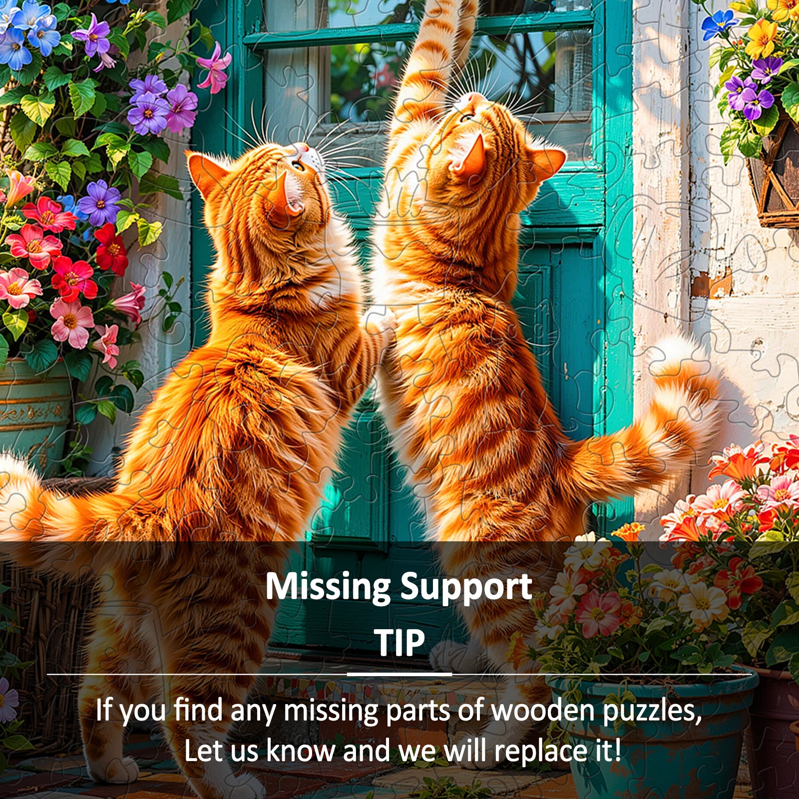Cats and Flowers Wooden Jigsaw Puzzles for Adults