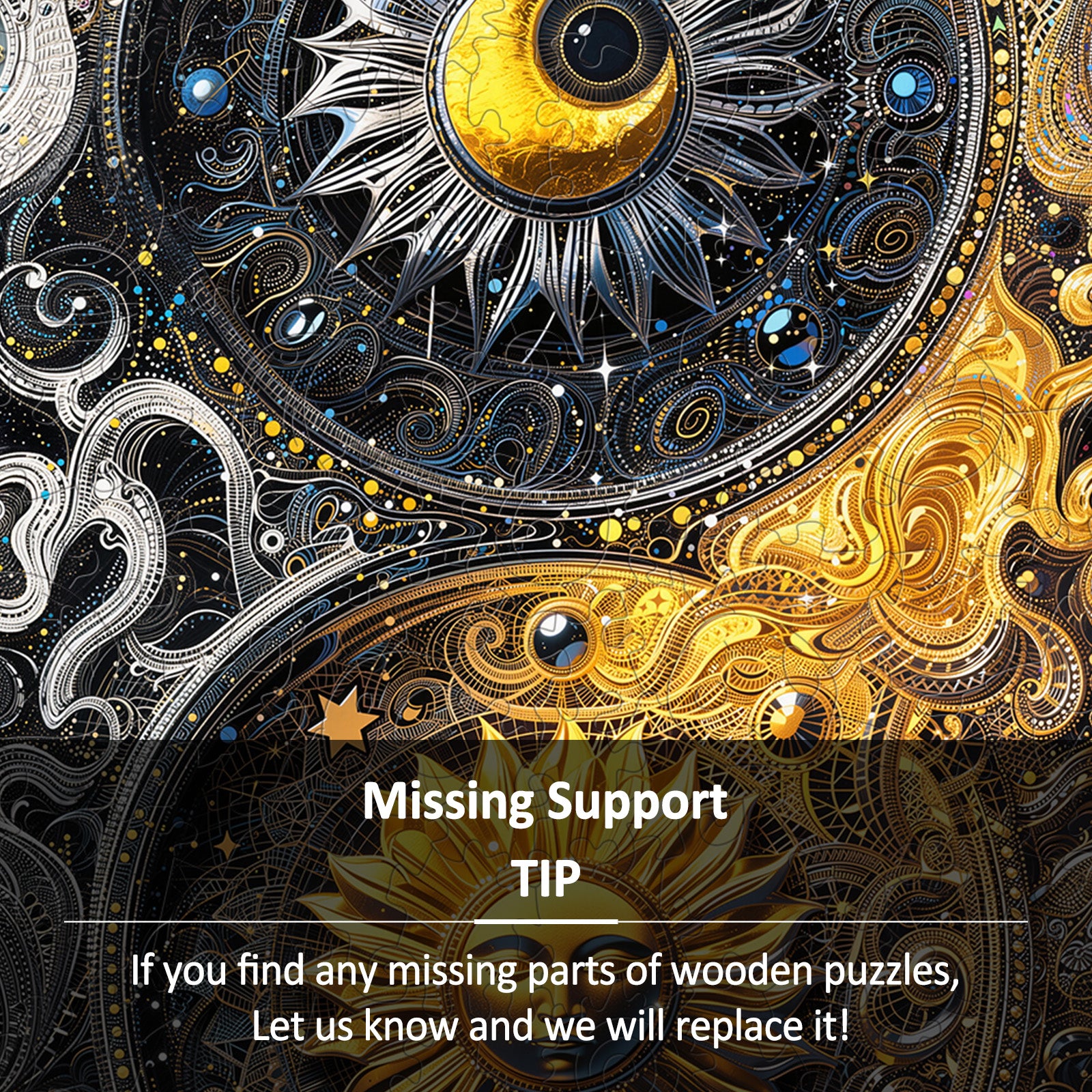 Yin-Yang Sun Moon Unique Wooden Puzzles