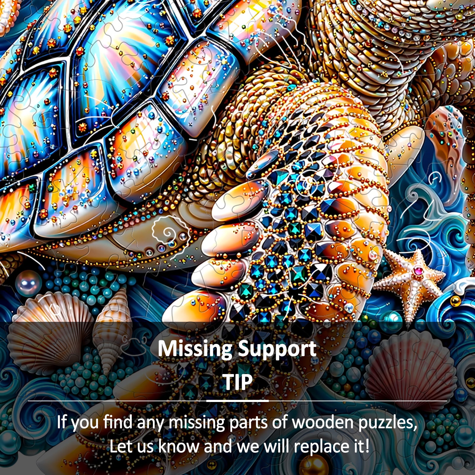 Turtle with Gems Wooden Puzzles for Adults