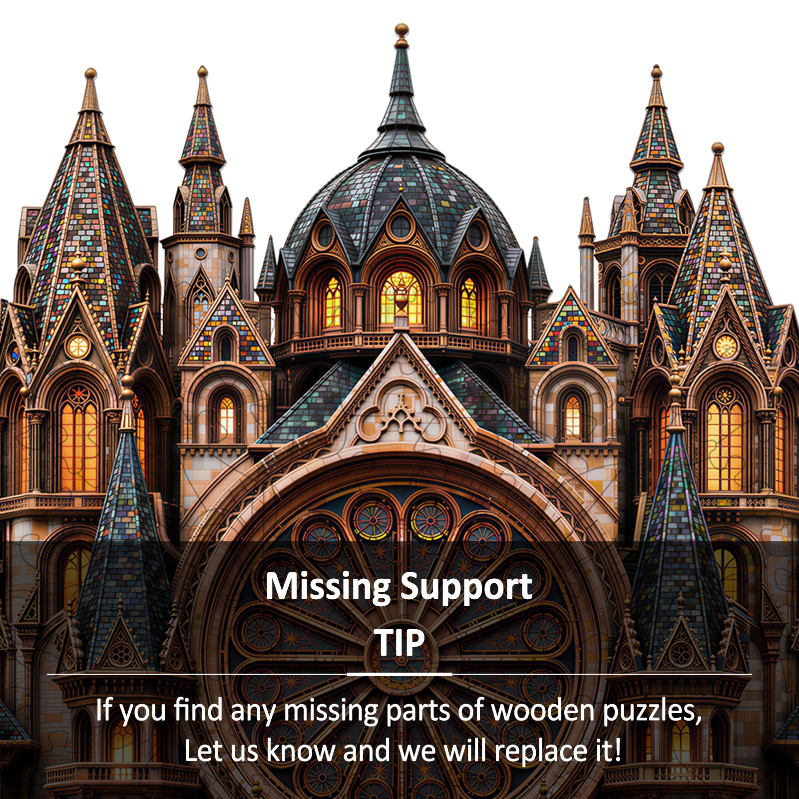 Gothic Church Wooden Puzzles for Adults