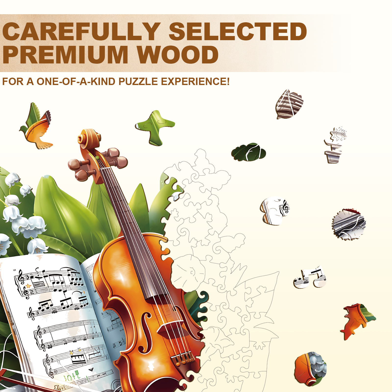 Violin and Verse Unique Wooden Puzzles - Aeekdook