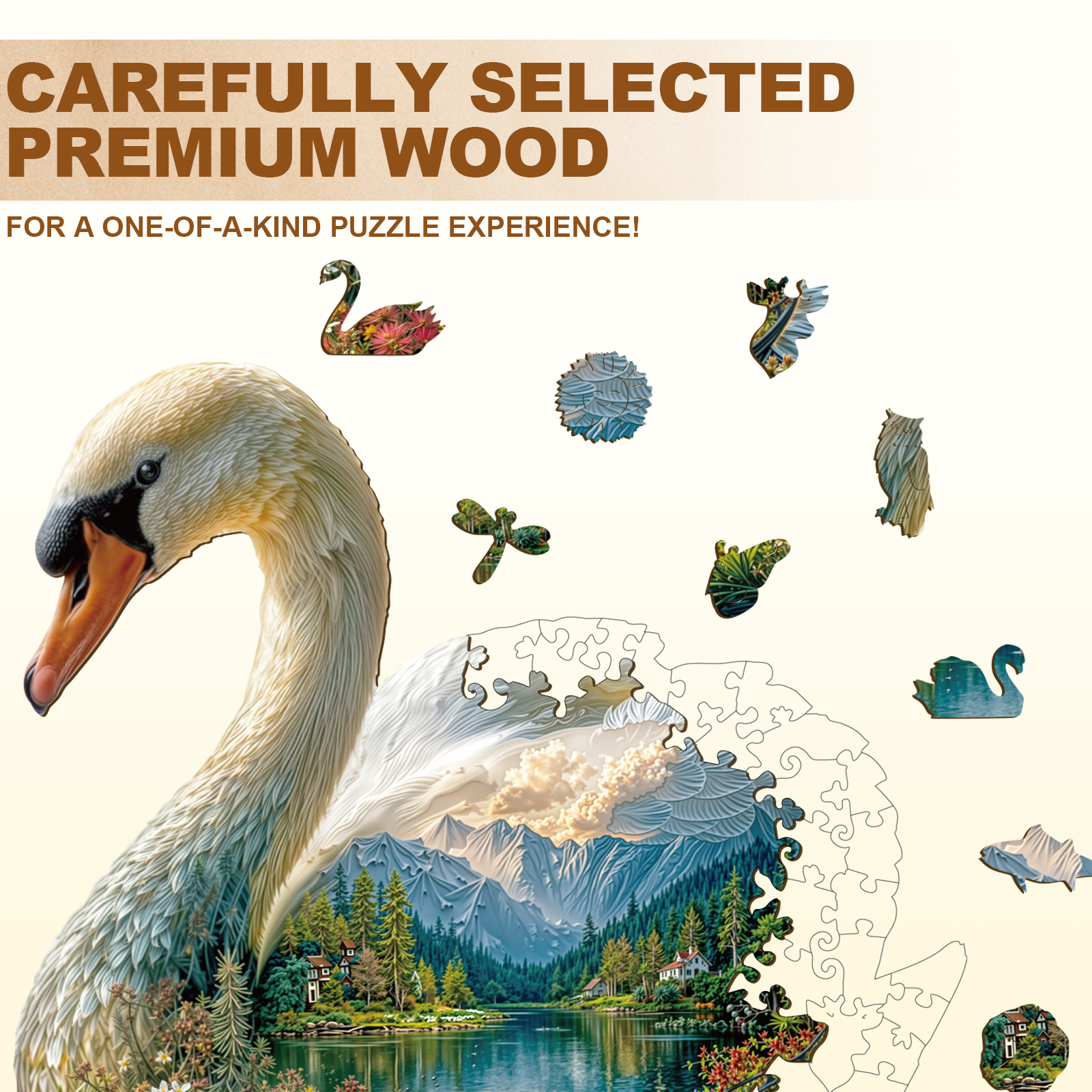Swan Dream Wooden Jigsaw Puzzles - Aeekdook