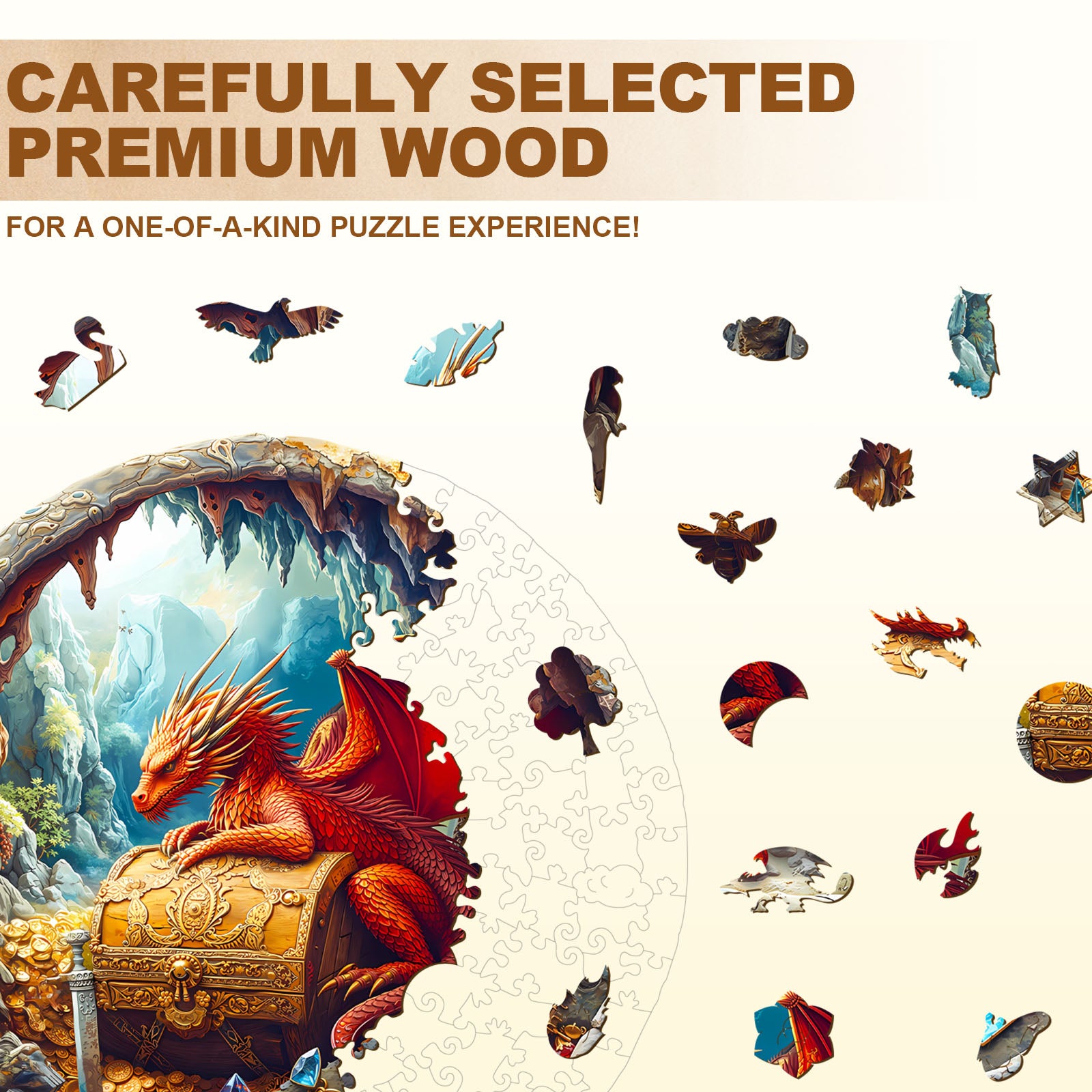 The Dragon Hoard Wooden Jigsaw Puzzles for Adults - Aeekdook