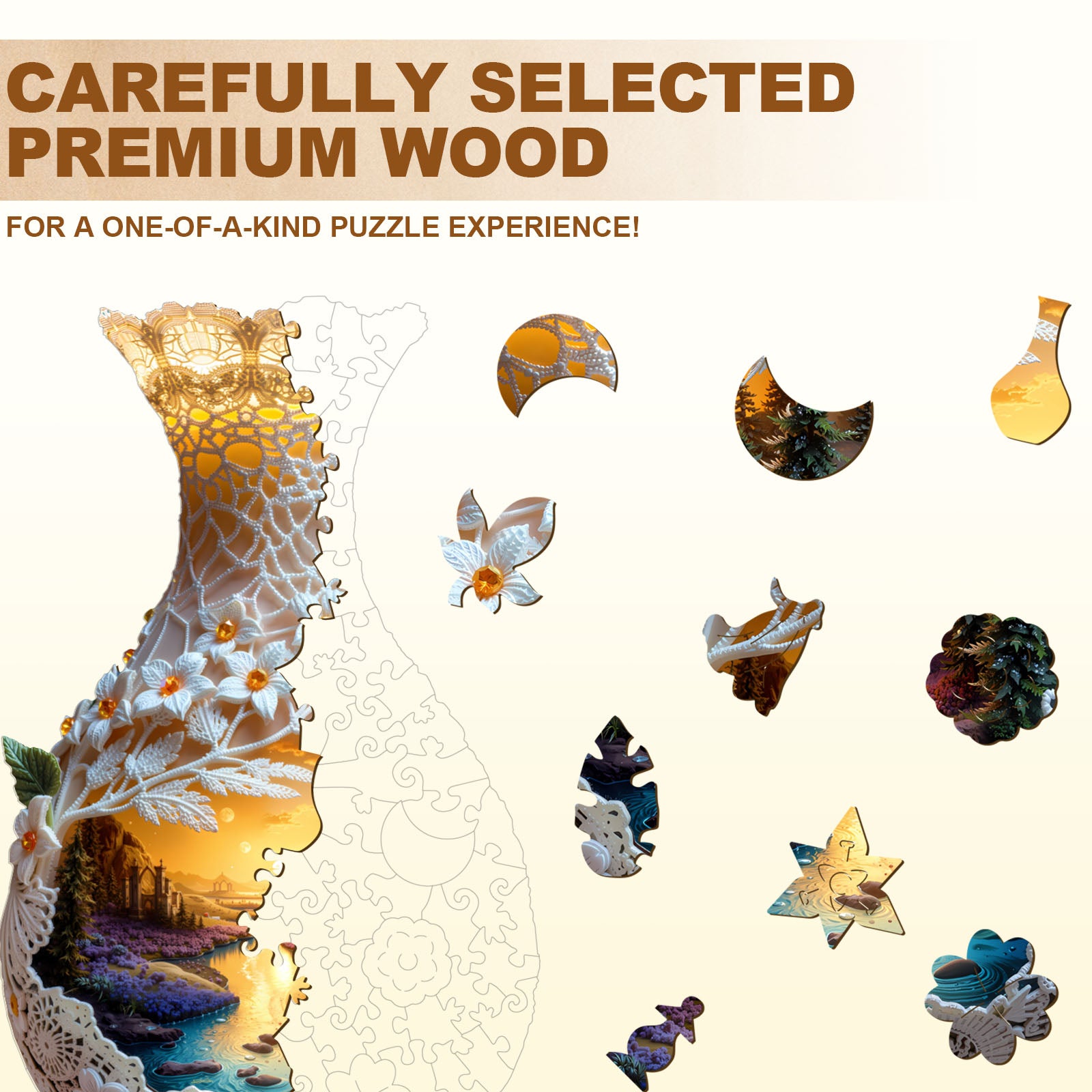 Woven Scenery Wooden Jigsaw Puzzles for Adults - Aeekdook