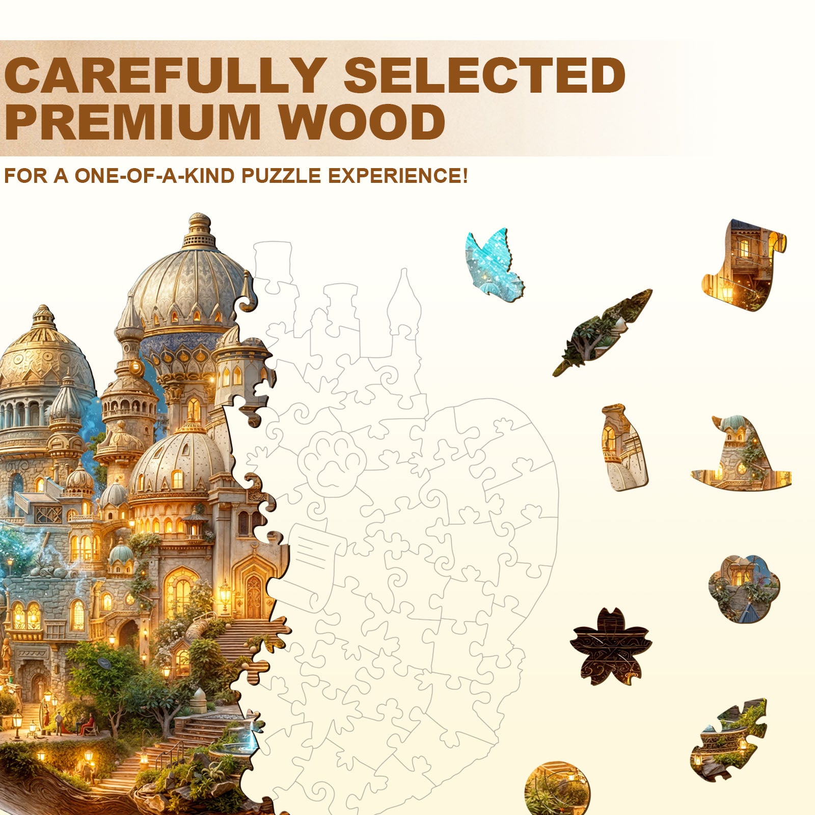 Enchanted Teapot Citadel Wooden Jigsaw Puzzles - Aeekdook