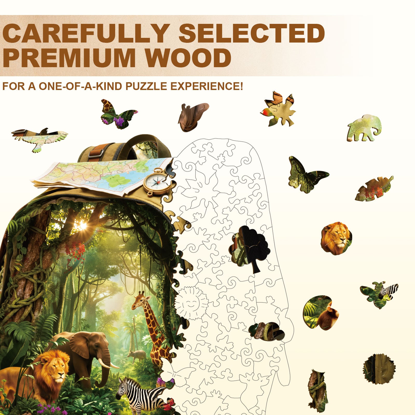Peak African Safari Wooden Puzzle for Adults - Aeekdook