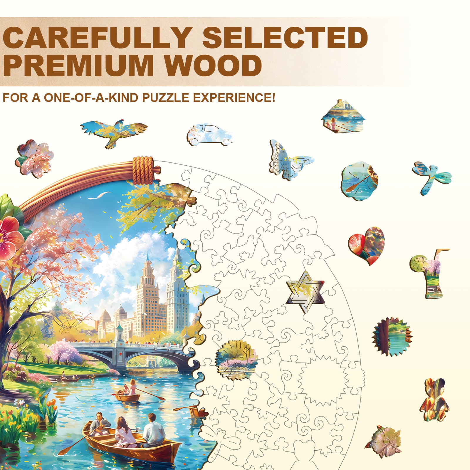 Lake View In Spring Wooden Puzzles for Adults - Aeekdook
