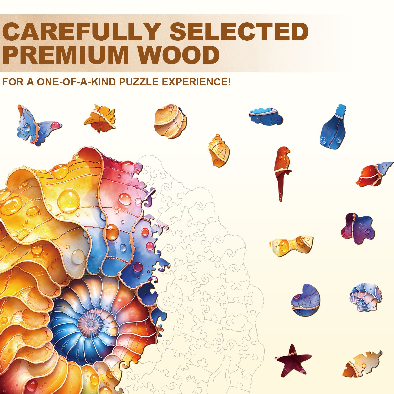 Colorful Nautilus Wooden Jigsaw Puzzles for Adults - Aeekdook
