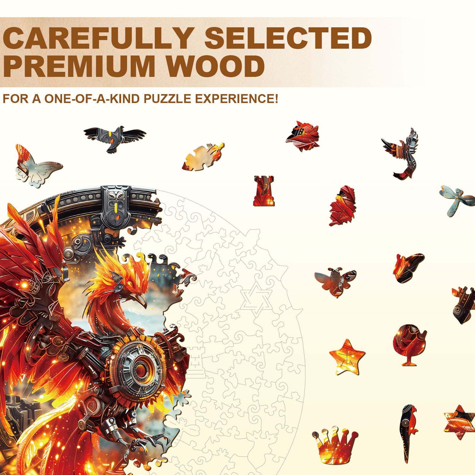 Mechenical Fire Phoenix Wooden Jigsaw Puzzles - Aeekdook