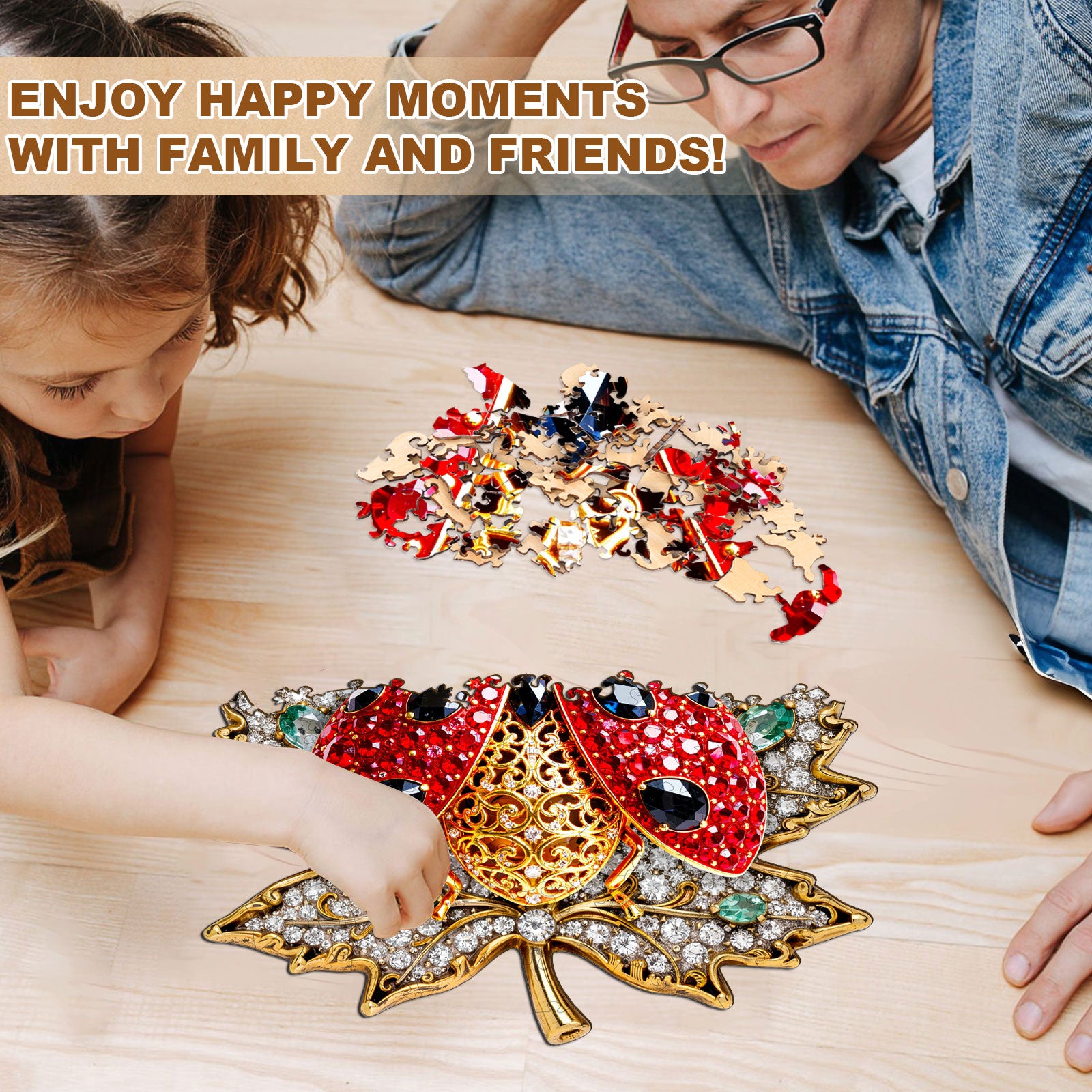 Gem Ladybug Wood Puzzles for Adults - Aeekdook