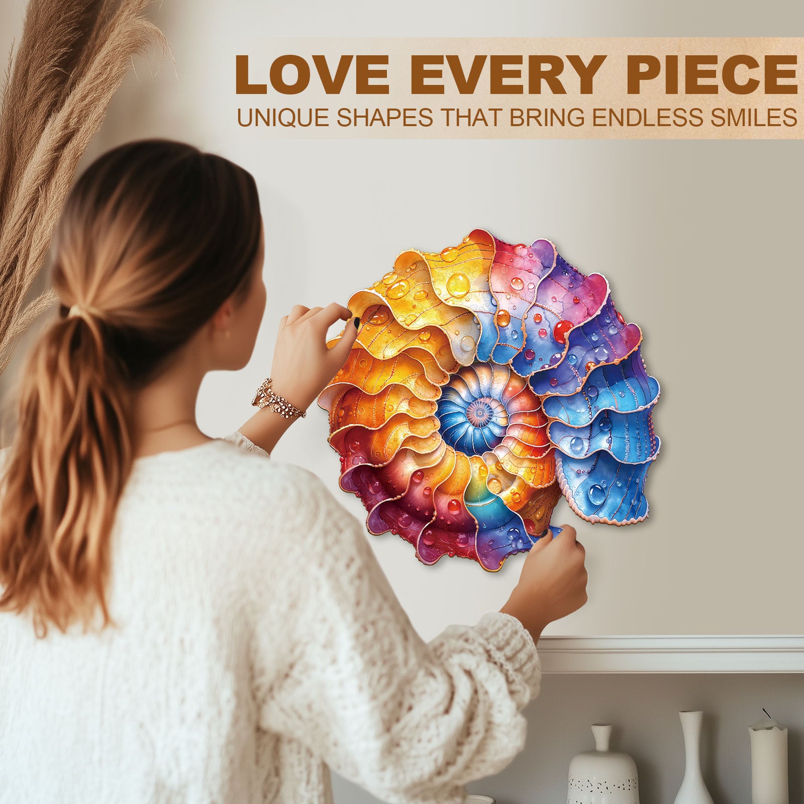 Colorful Nautilus Wooden Jigsaw Puzzles for Adults - Aeekdook