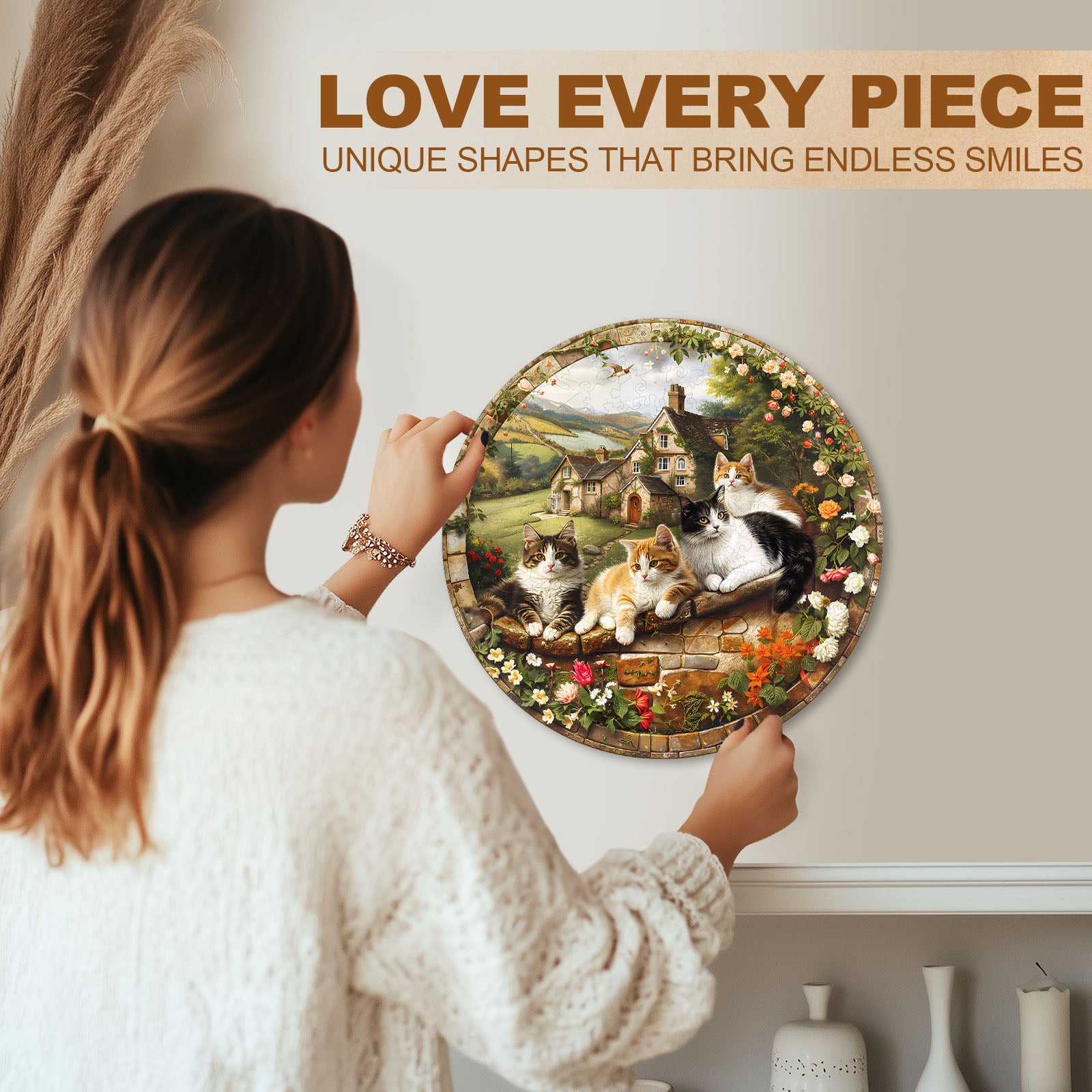 Kitten Manor Wooden Jigsaw Puzzles for Adults - Aeekdook