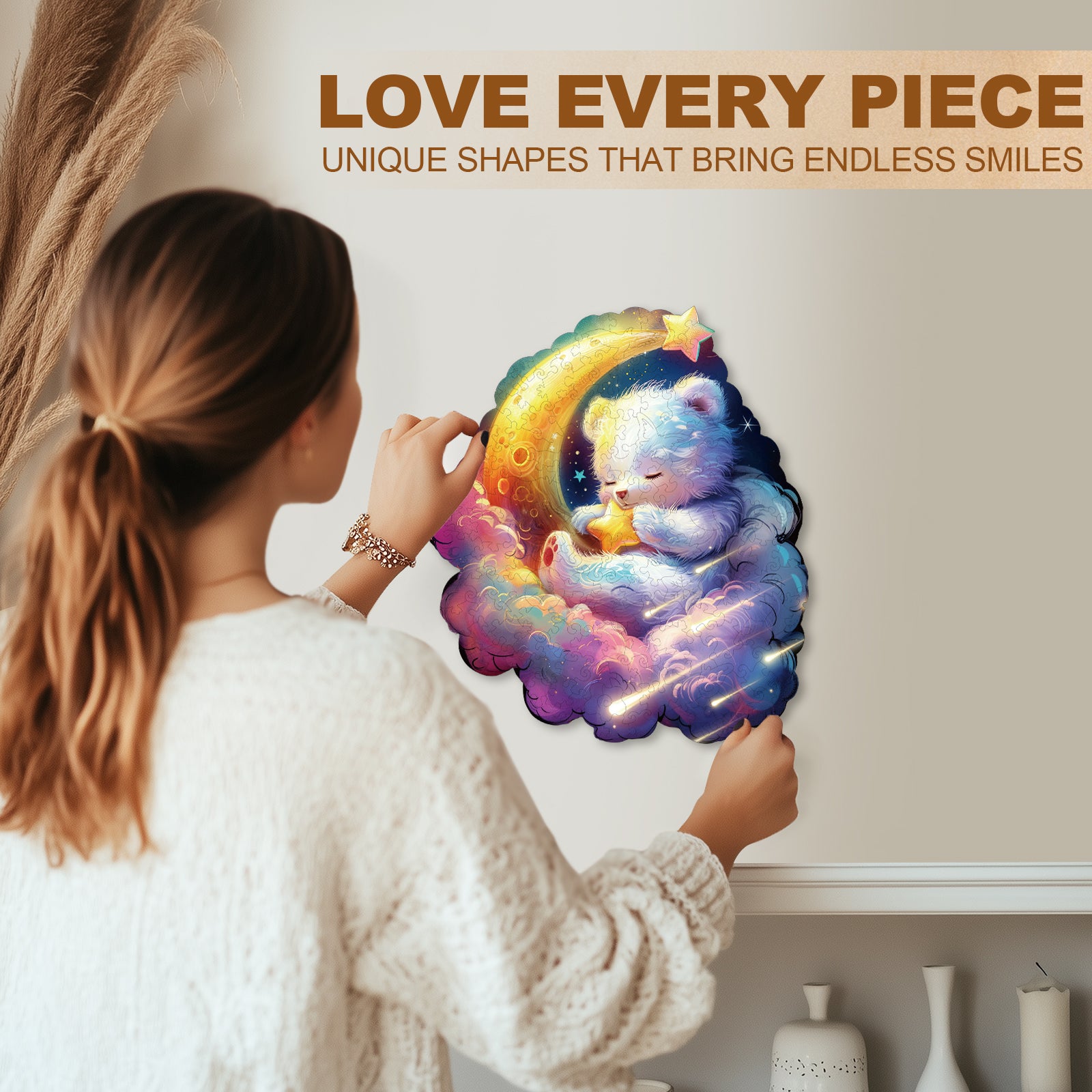 Dreamy Bear Napping Wood Jigsaw Puzzles - Aeekdook