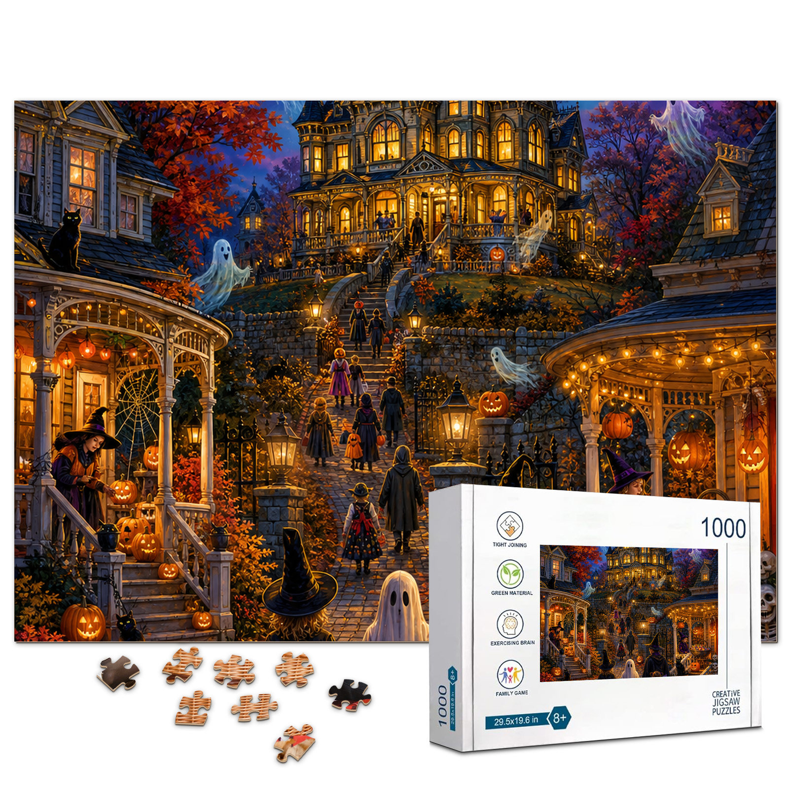 Moonlit Manor Halloween Jigsaw Puzzle - puzzle product view