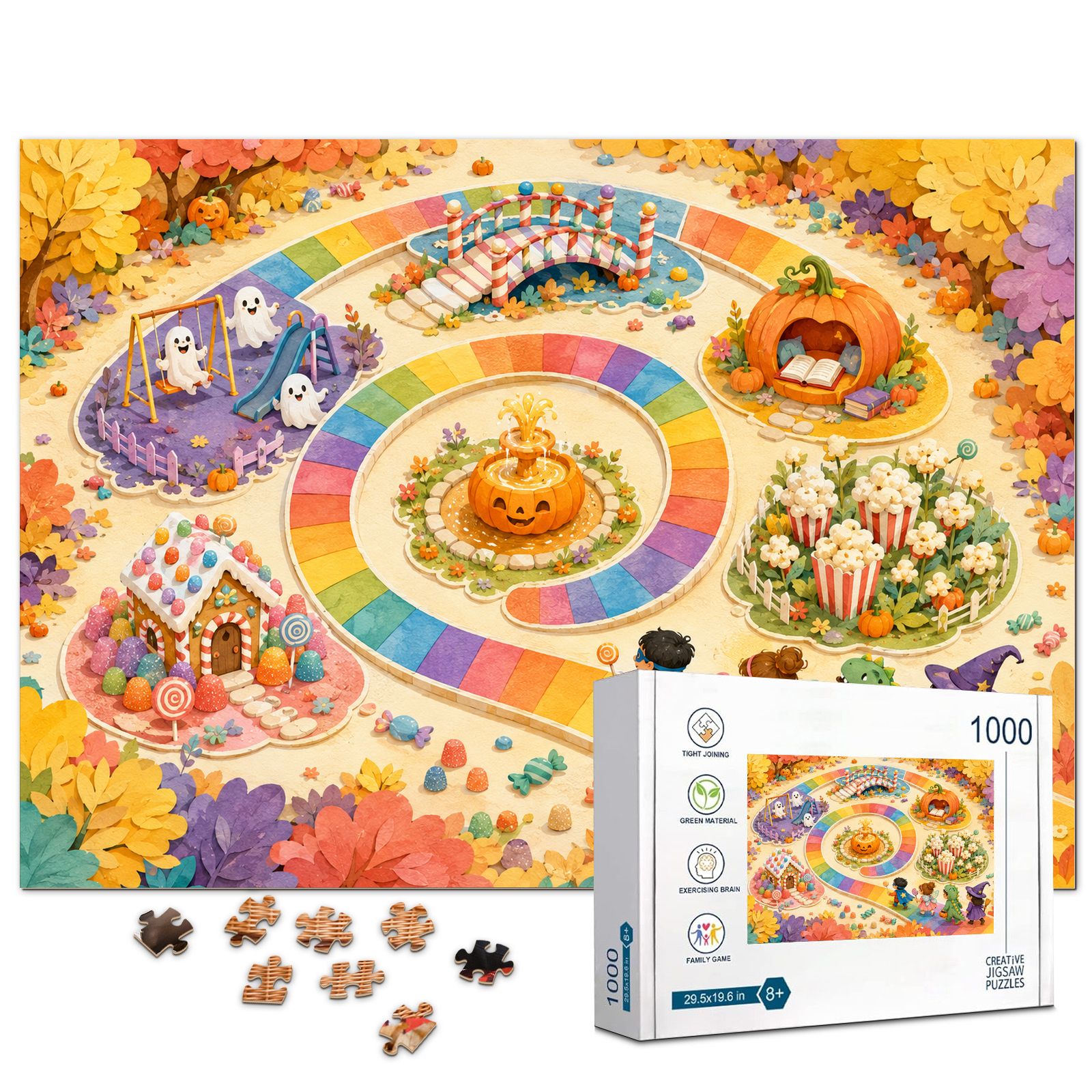 Candy Village Halloween 1000 Piece Puzzle - puzzle product view