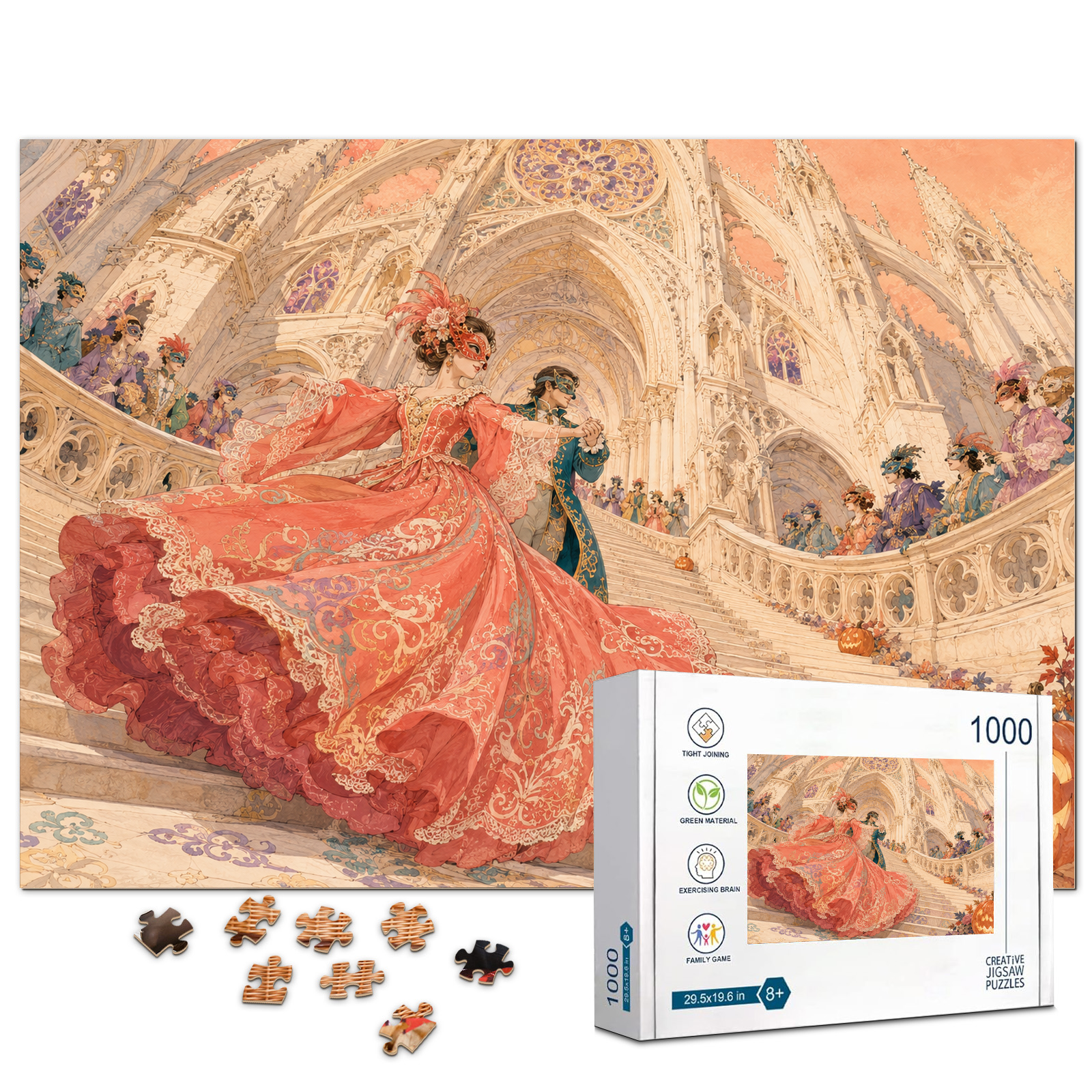Gothic Masquerade Halloween 1000 Piece Puzzle - puzzle product view