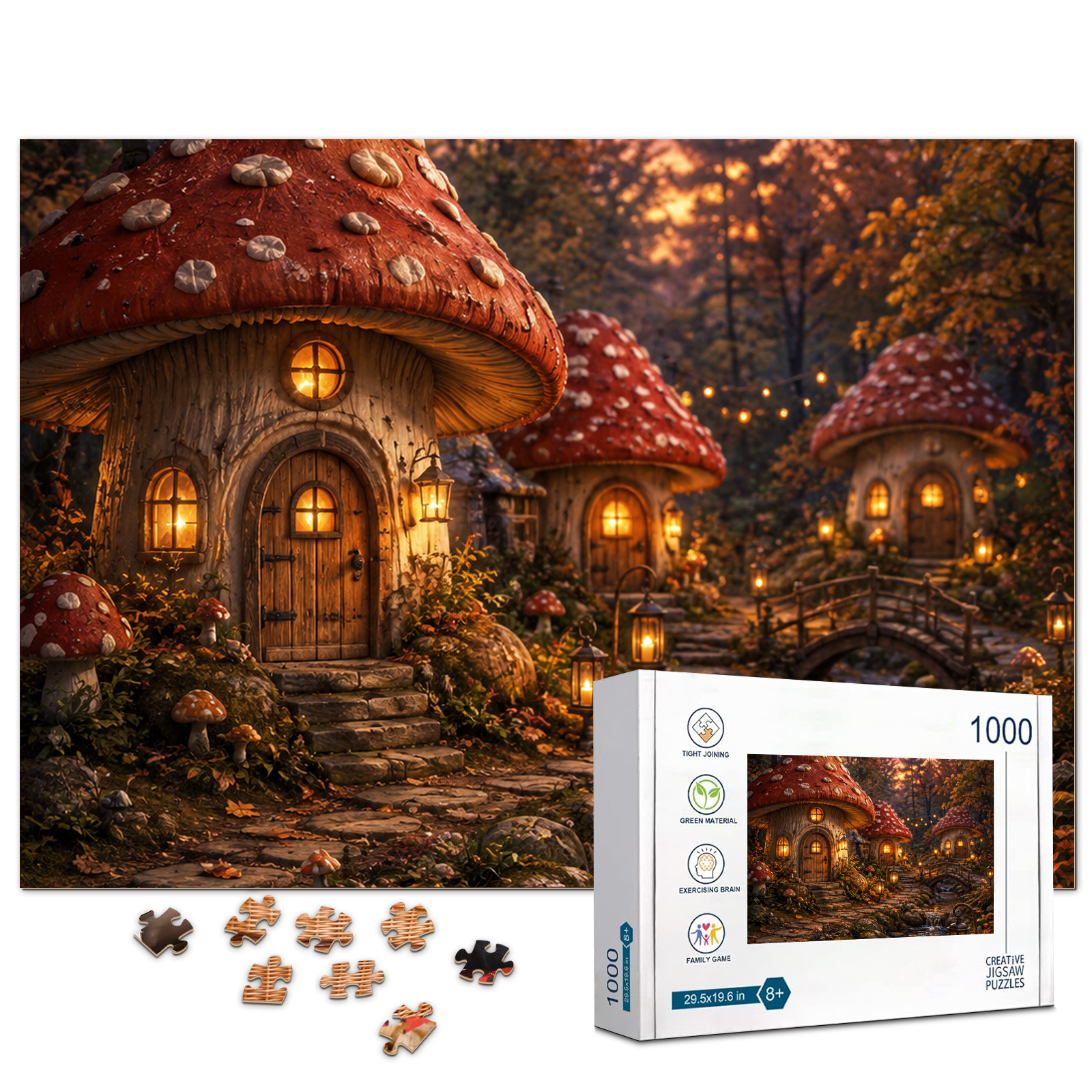Enchanted Mushroom Hollow Jigsaw Puzzle - puzzle product view