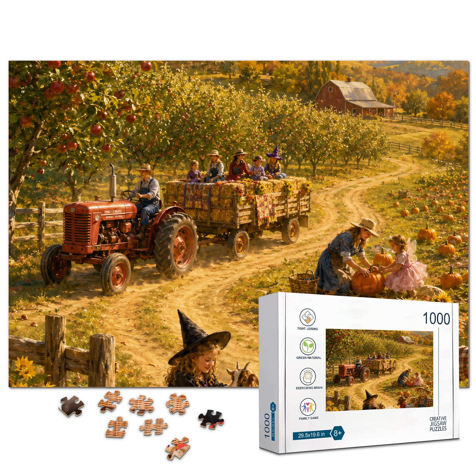 Sunny Pumpkin Orchard Hayride Puzzle - puzzle product view