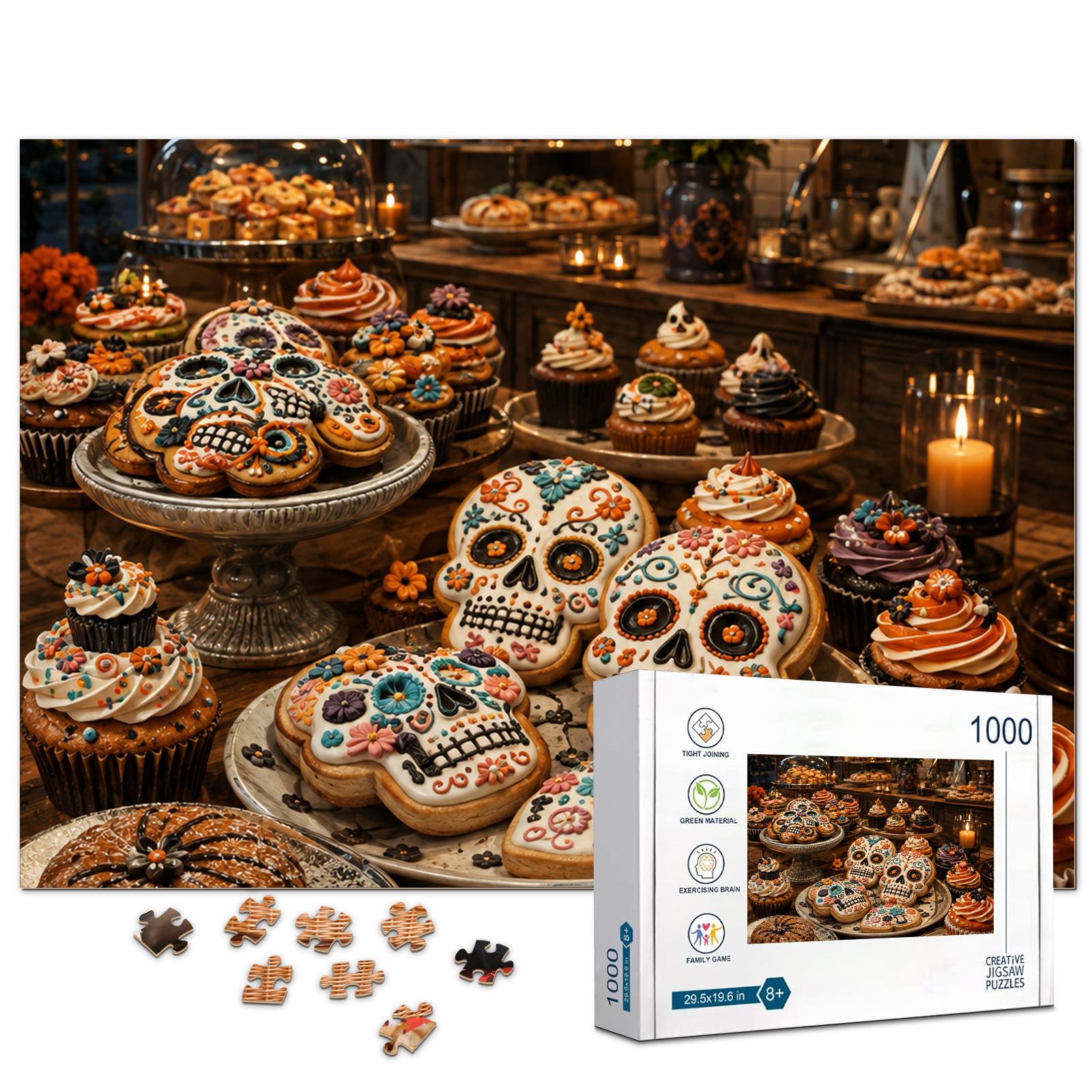 Sugar Skull Bakery Halloween Jigsaw Puzzle - puzzle product view