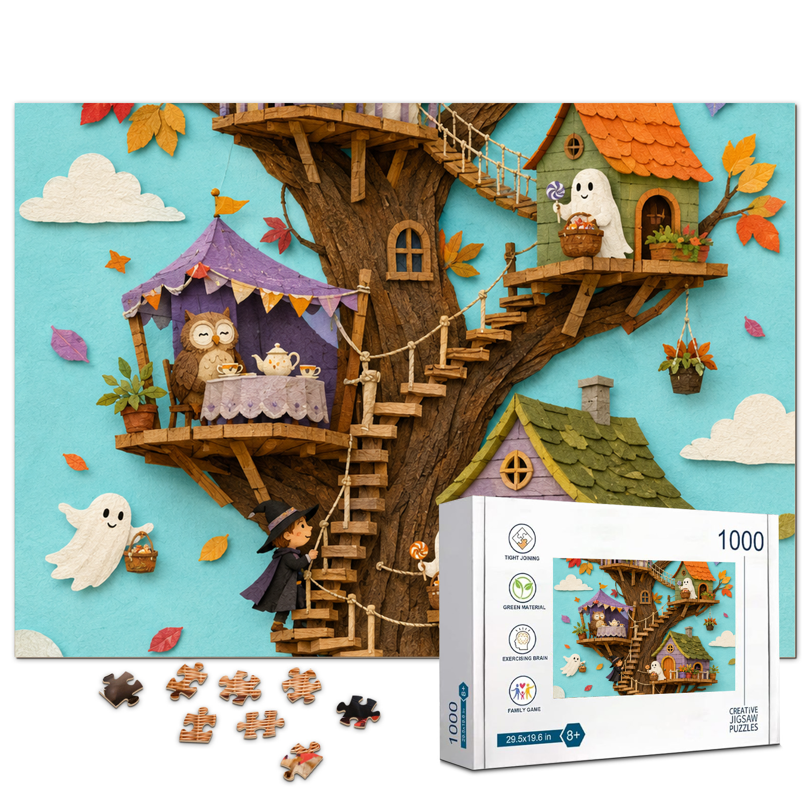 Friendly Ghost Treehouse Village Puzzle - puzzle product view