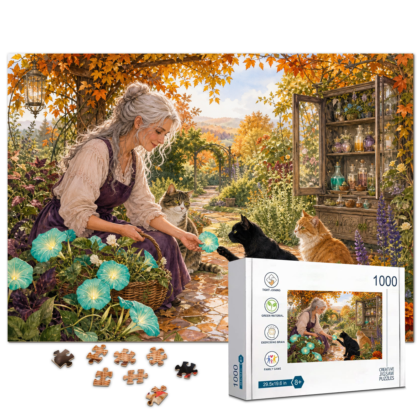Moonflower Apothecary Cats 1000 Piece Puzzle - puzzle product view