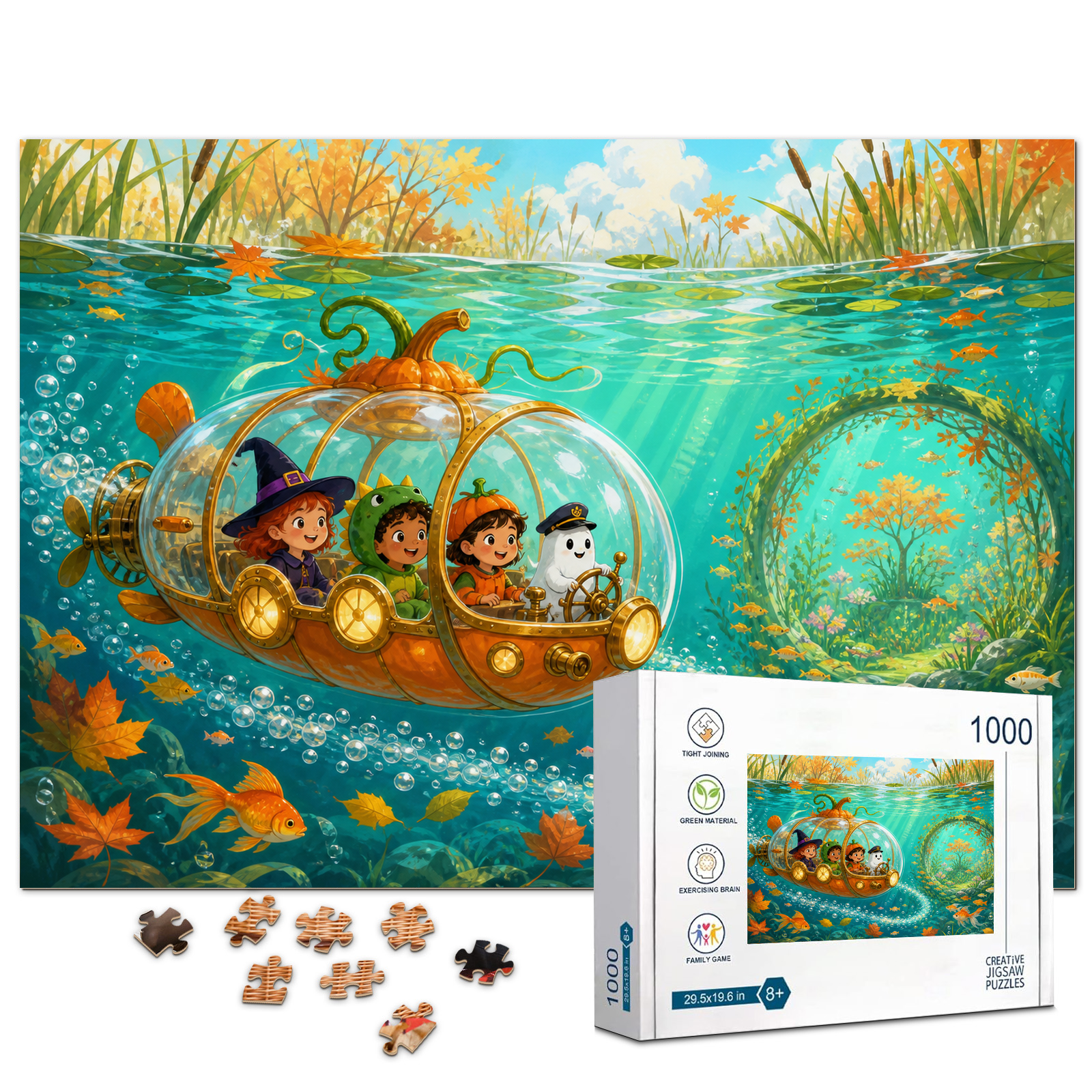 Pumpkin Pond Submarine 1000 Piece Puzzle - puzzle product view