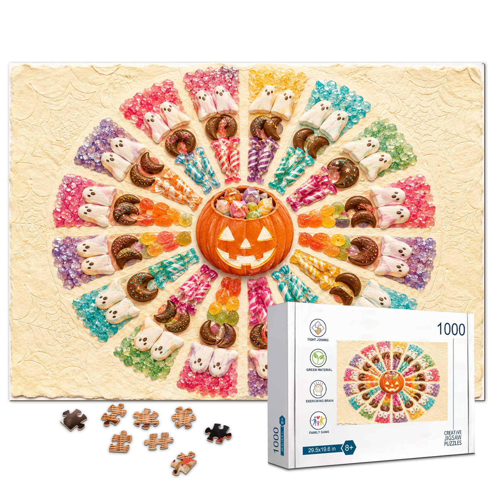 Halloween Candy Kaleidoscope 1000 Piece Puzzle - puzzle product view