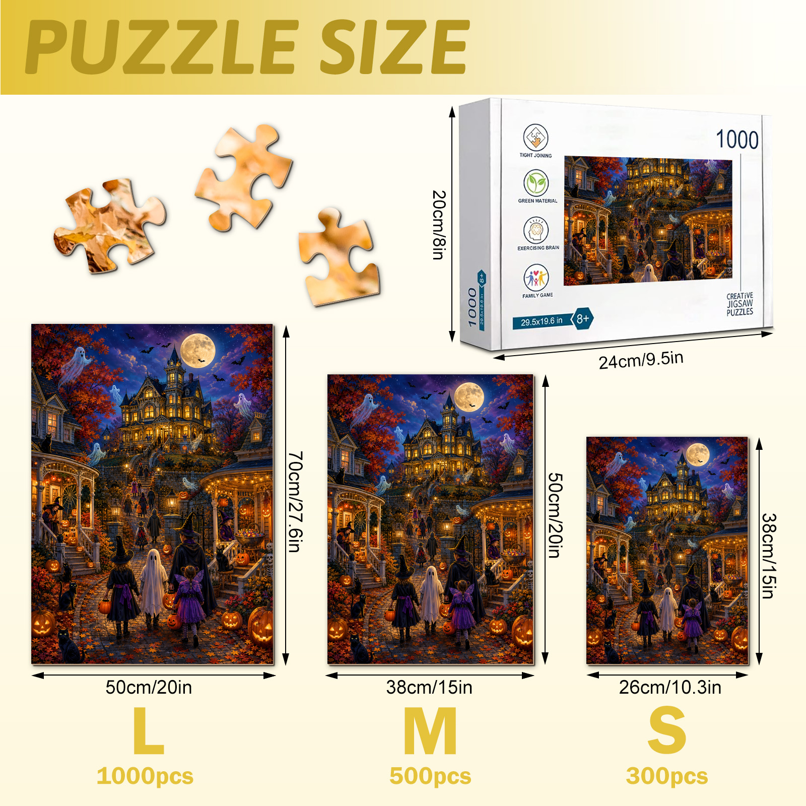 Moonlit Manor Halloween Jigsaw Puzzle - puzzle detail view