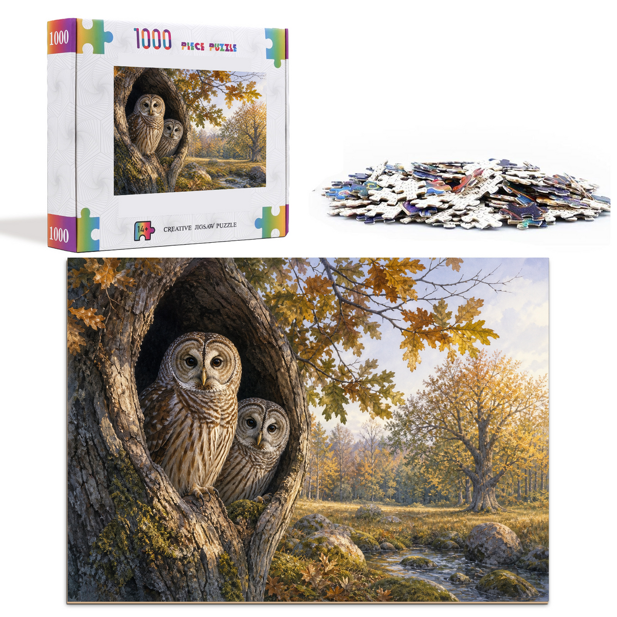 Luminous Owls Landscape Puzzle - puzzle product view
