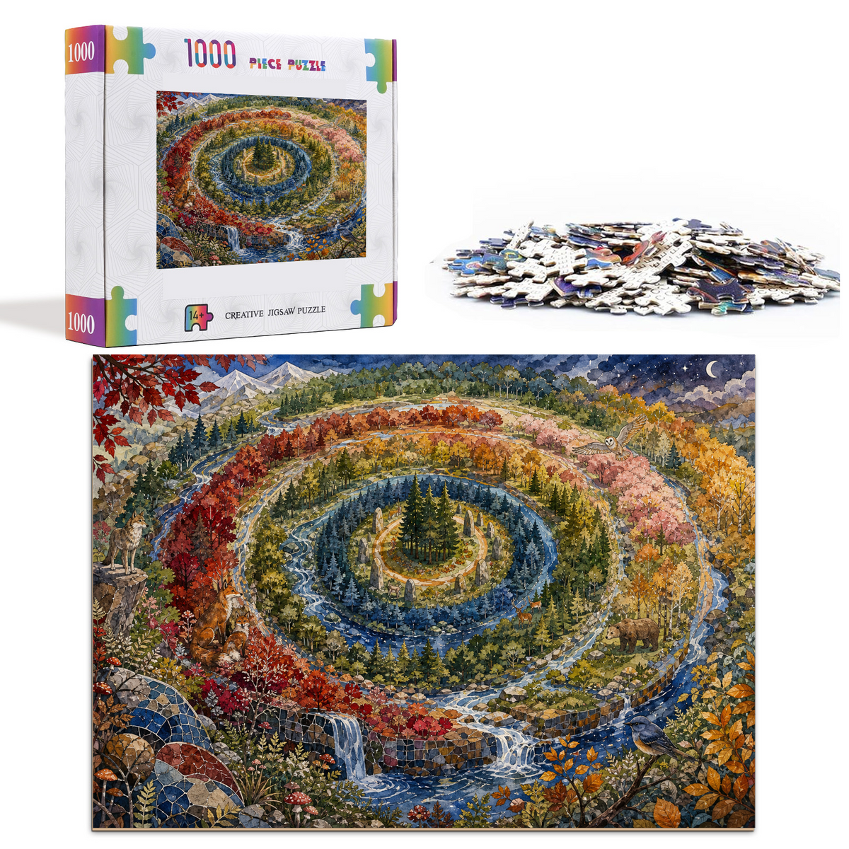 Secret Forest Ring Pattern Landscape Puzzle - puzzle product view
