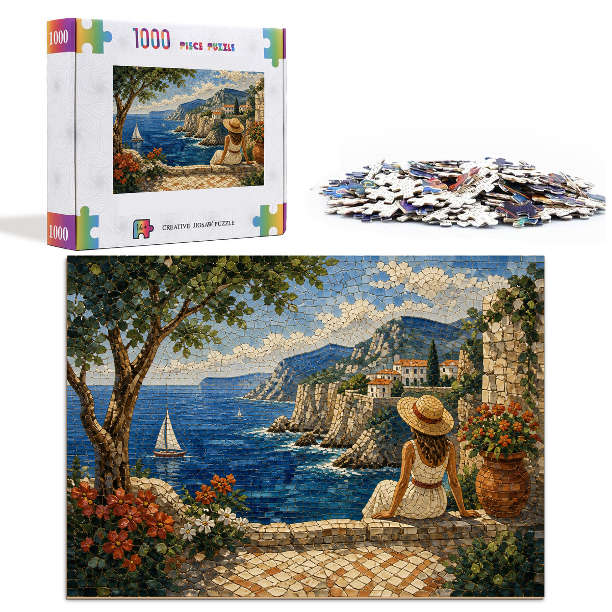 Vibrant Coastal Cliffs Landscape Puzzle - puzzle product view