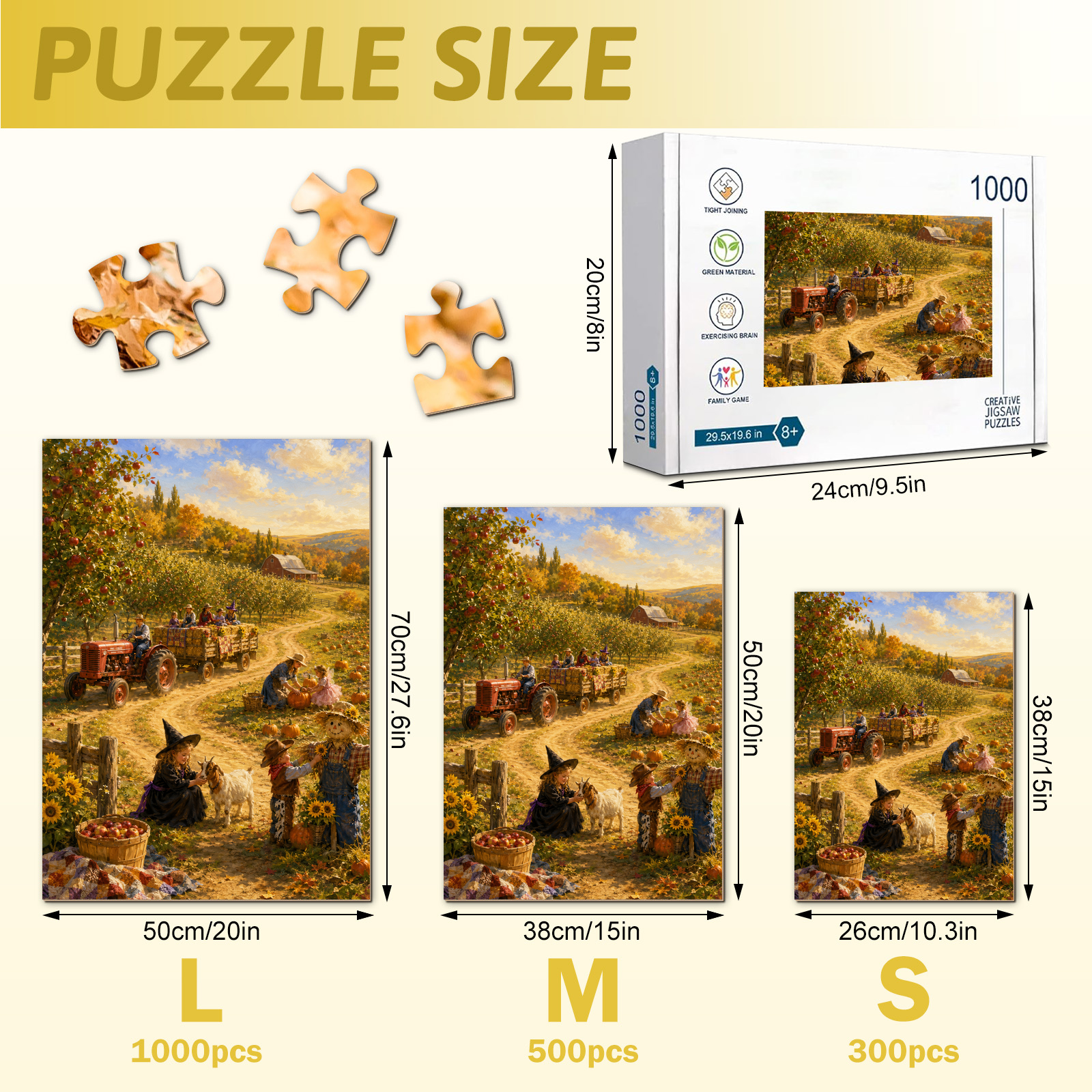 Sunny Pumpkin Orchard Hayride Puzzle - puzzle detail view