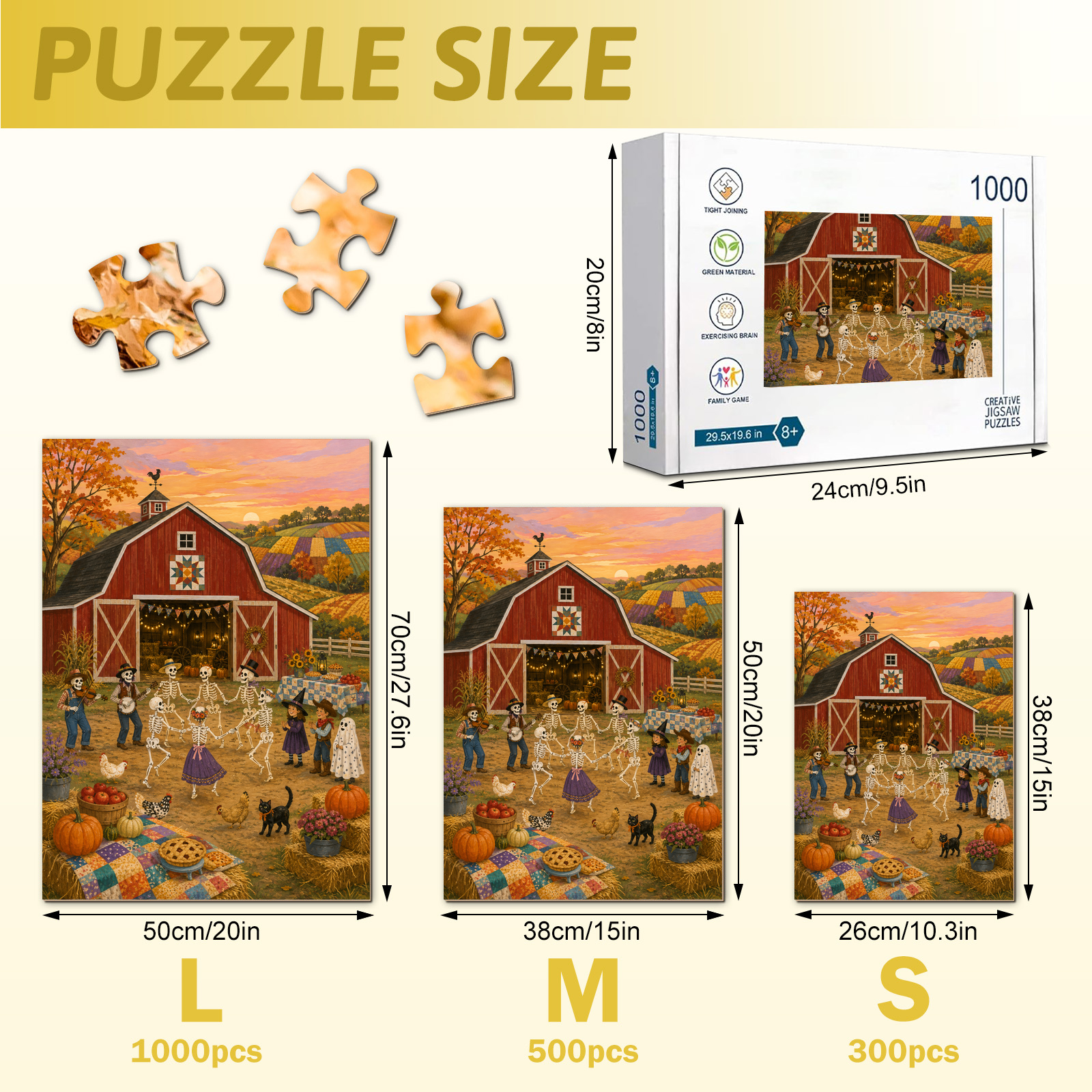 Harvest Barn Dance Halloween Jigsaw Puzzle - puzzle detail view