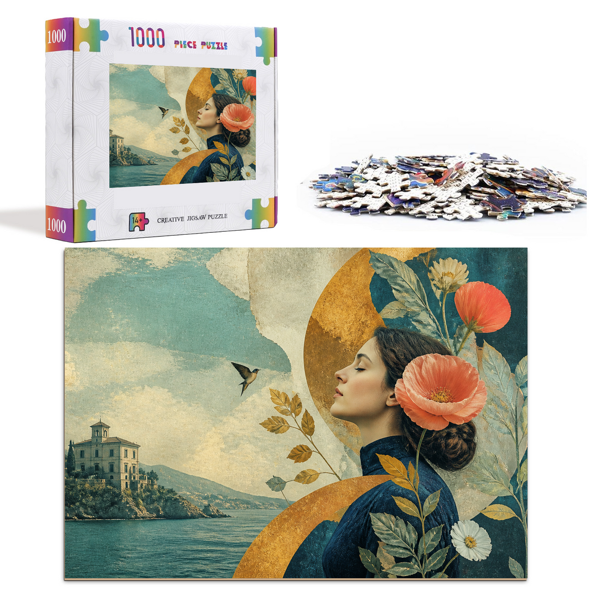Story Rich Botanical Still Life Surreal Collage Landscape Puzzle - puzzle product view