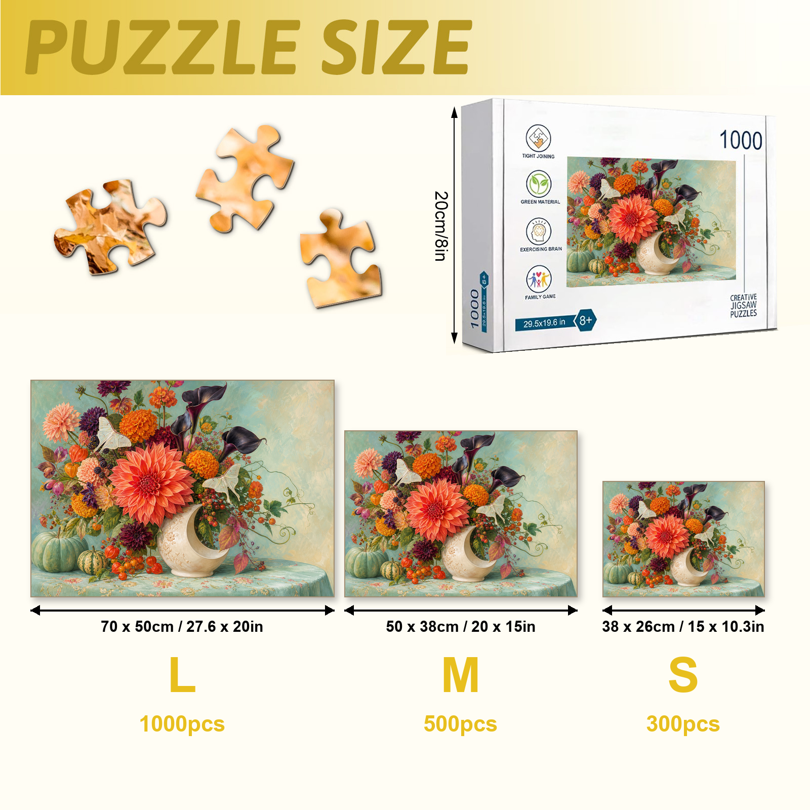 Harvest Moon Bouquet 1000 Piece Puzzle - puzzle detail view