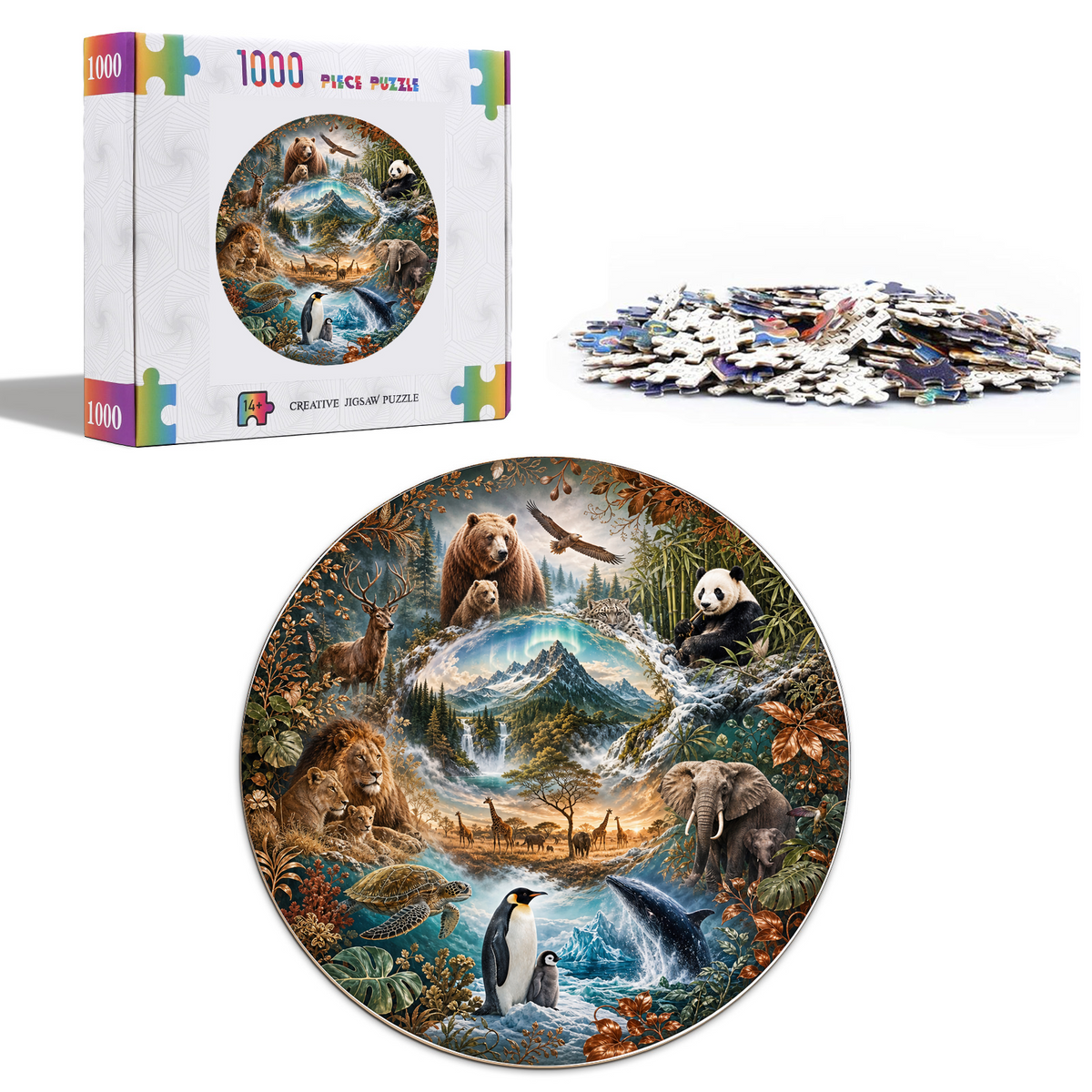 Misty Around the World Animals Round Puzzle - puzzle product view