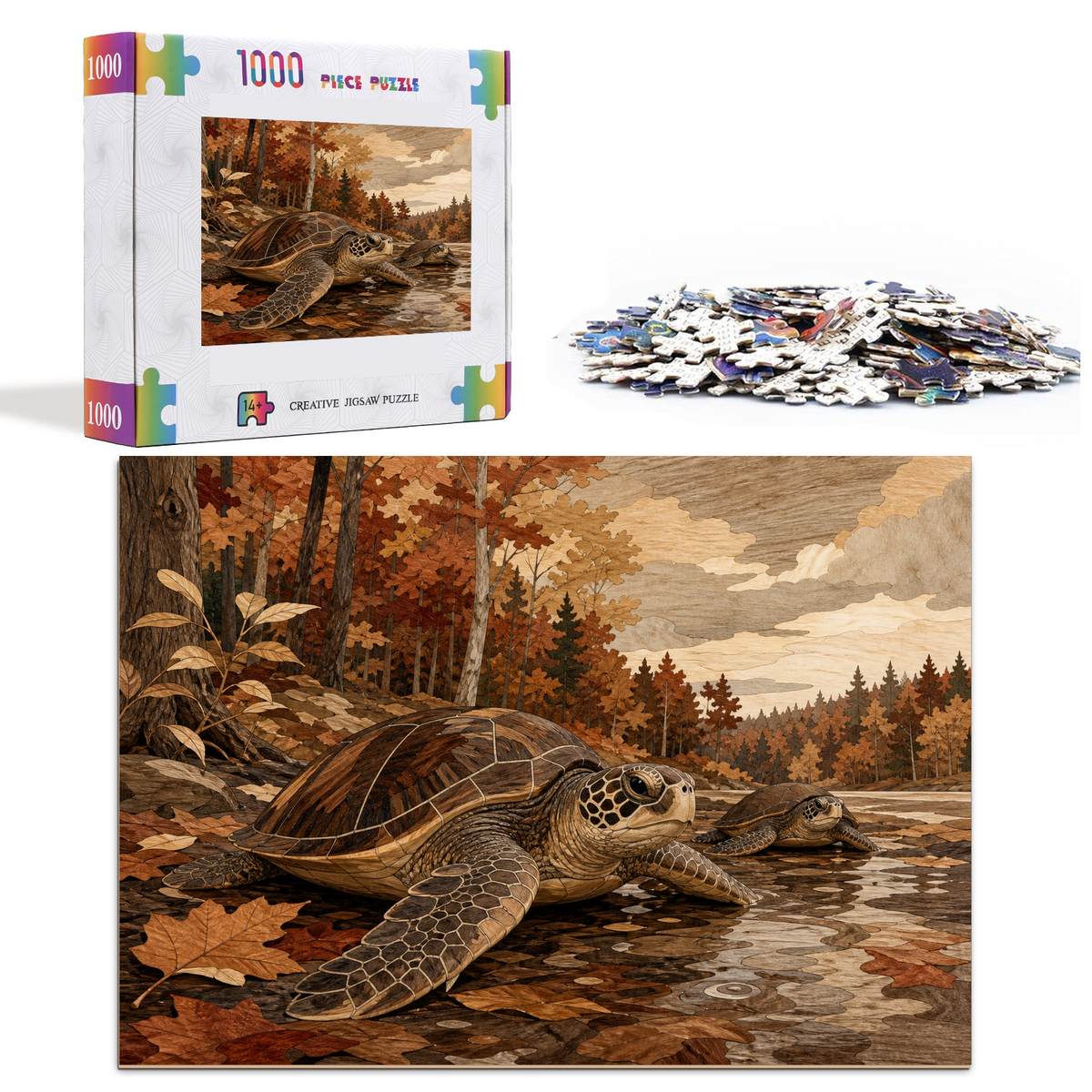 Rain-Washed Sea Turtles Landscape Puzzle - puzzle product view