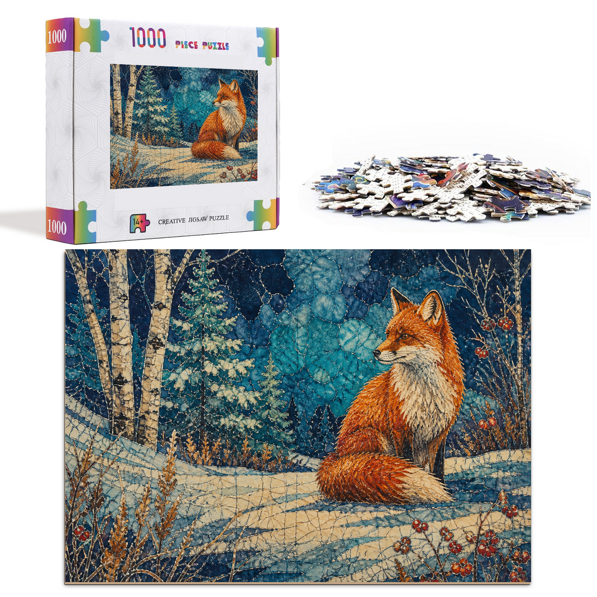 Luminous Red Fox Landscape Puzzle - puzzle product view