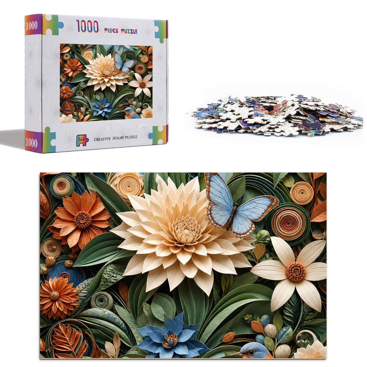 Silver Paper Garden Symphony Portrait Puzzle - puzzle product view