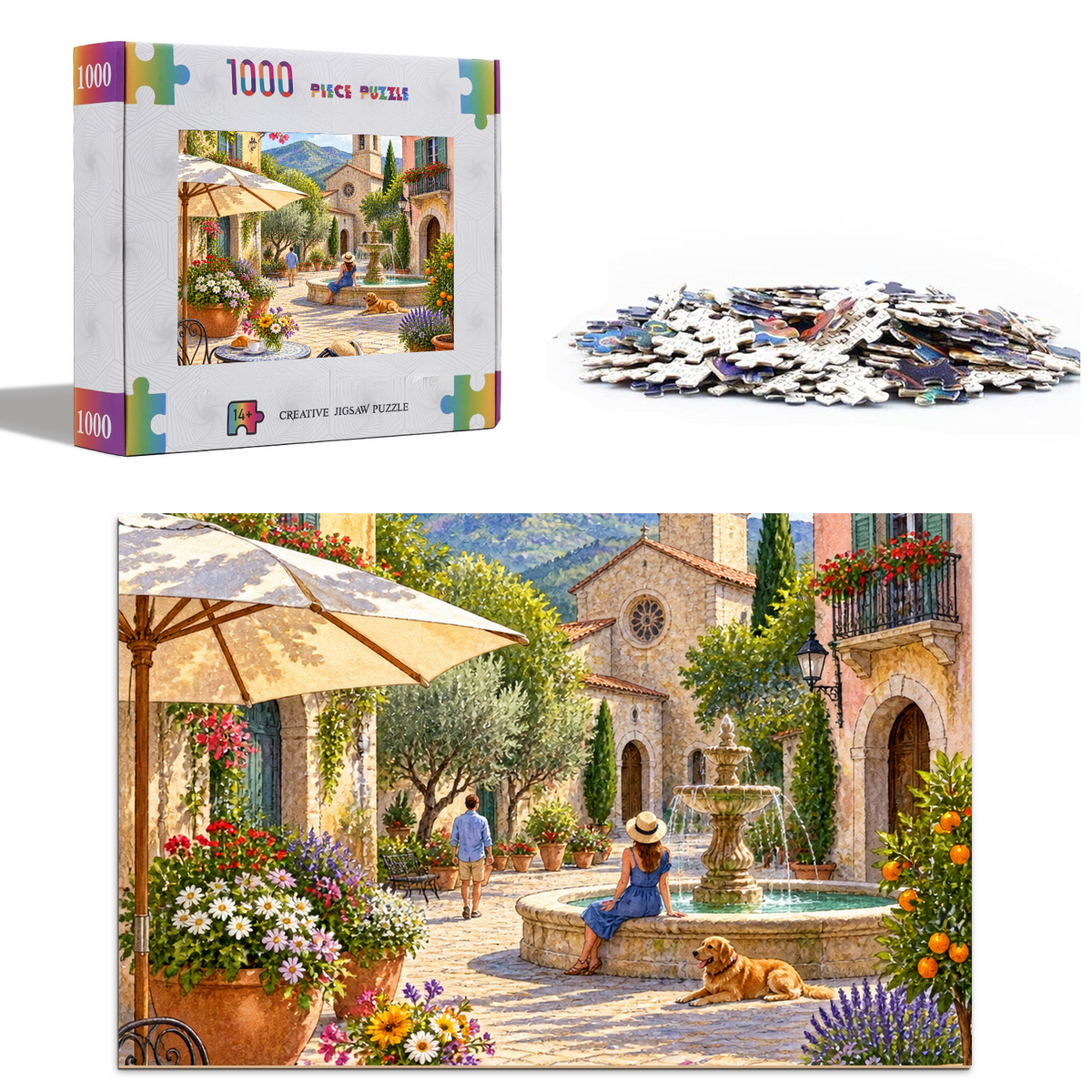Story-Rich Garden Courtyard Portrait Puzzle - puzzle product view