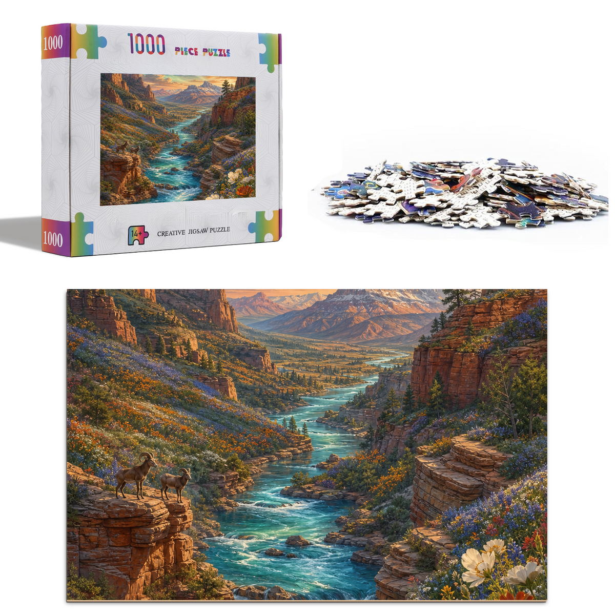 Aurora Wildflower Canyon River 260 Portrait Puzzle - puzzle product view