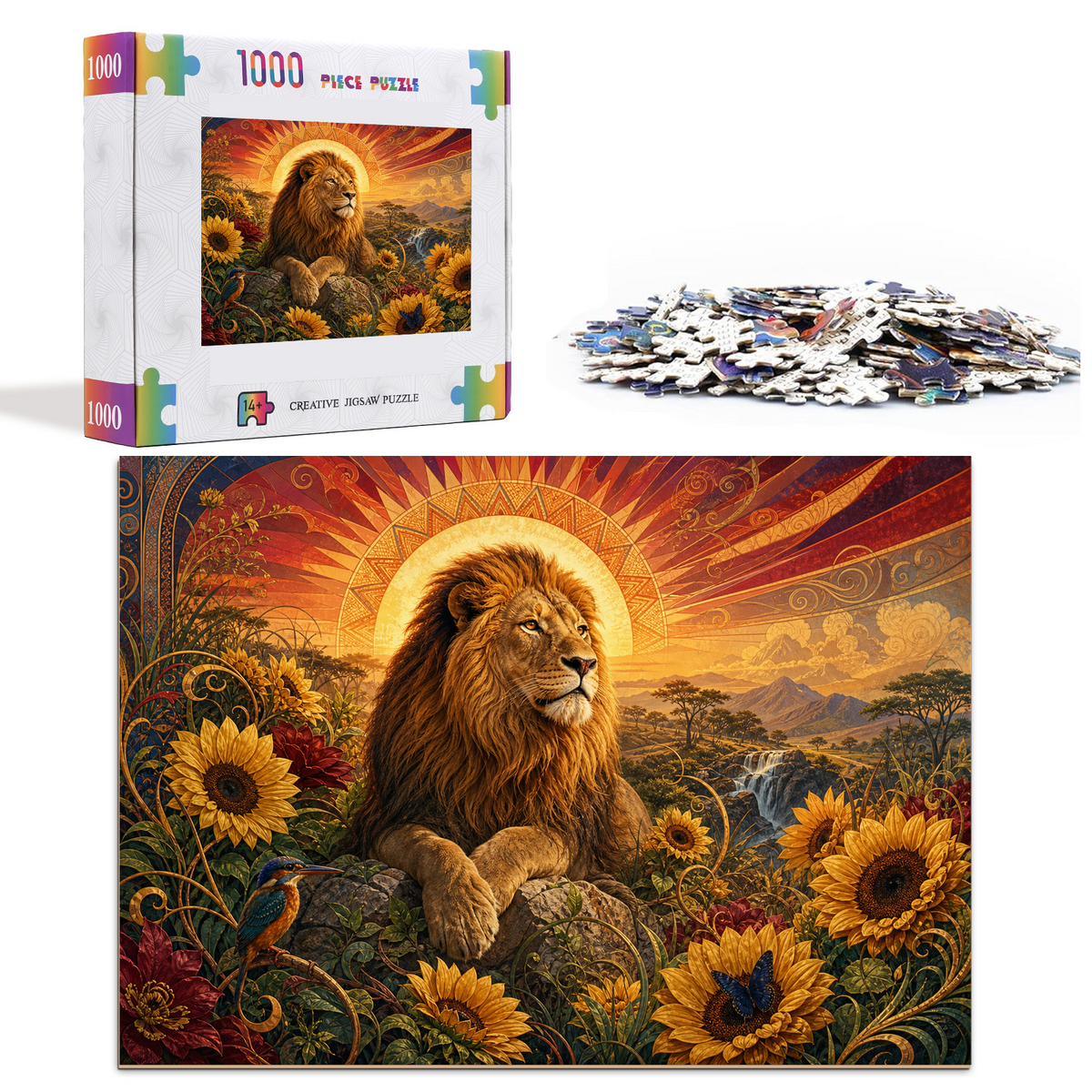Aurora Lion Sun Garden Landscape Puzzle - puzzle product view
