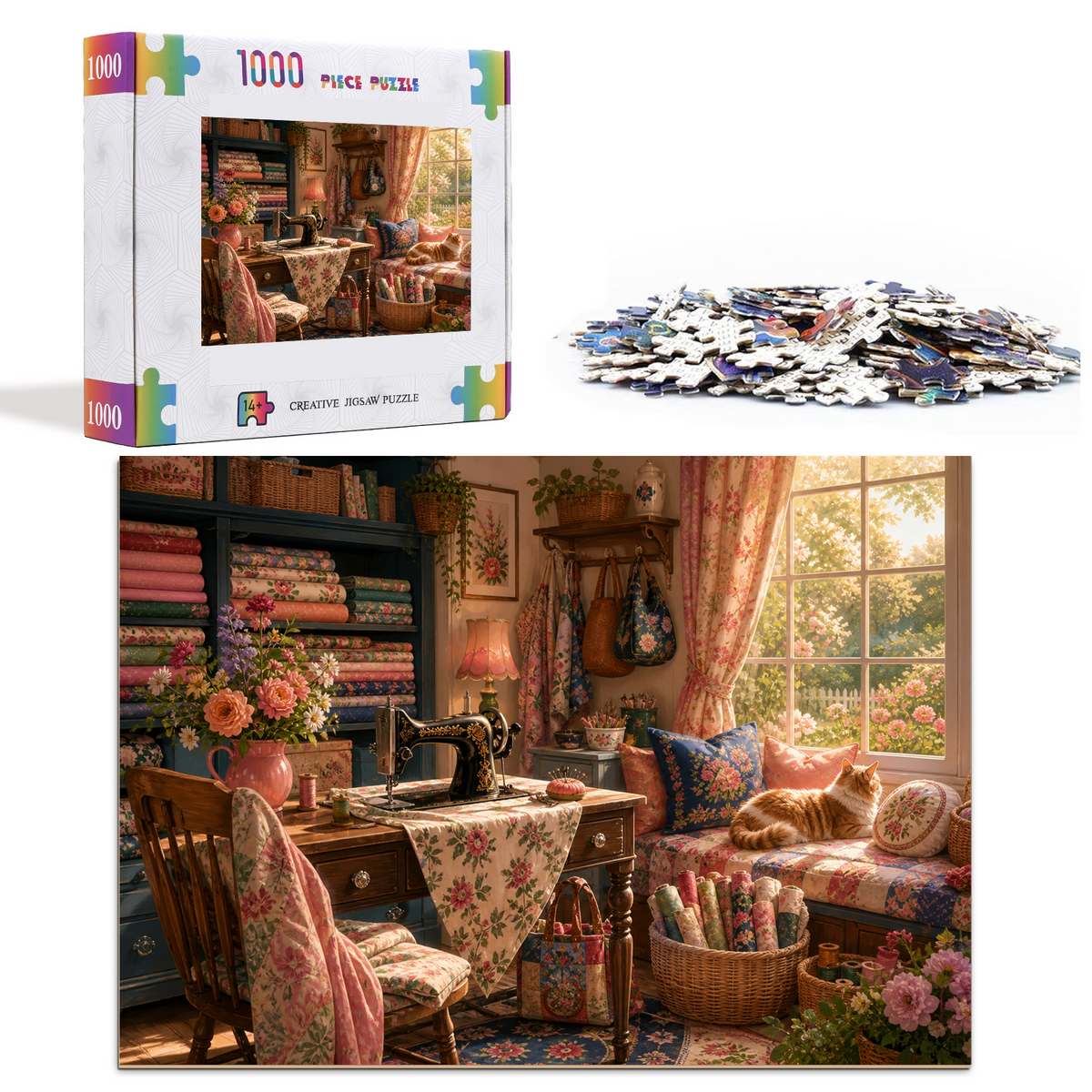 Wildflower Cottage Sewing Room Landscape Puzzle - puzzle product view