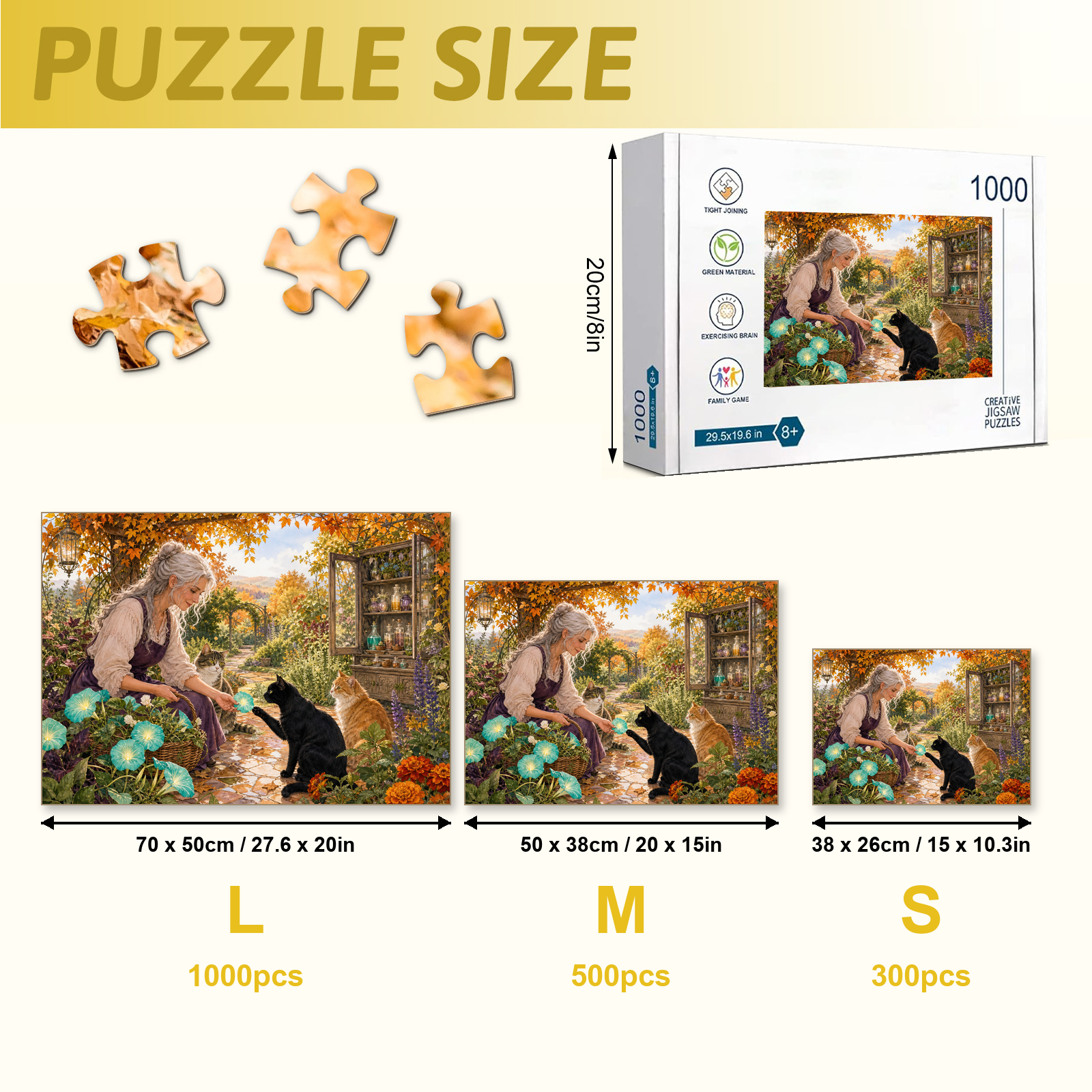 Moonflower Apothecary Cats 1000 Piece Puzzle - puzzle detail view