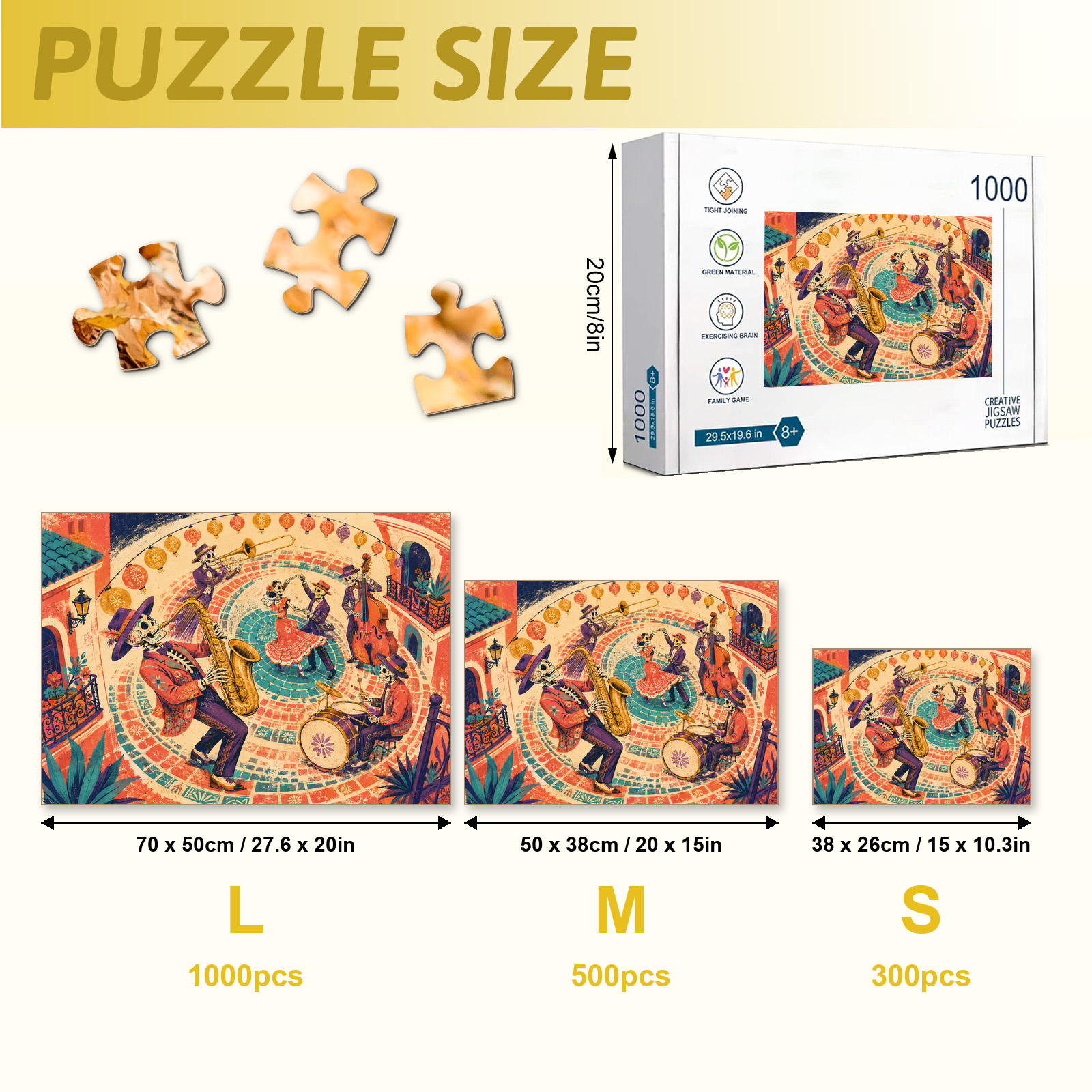Skeleton Jazz Festival 1000 Piece Puzzle - puzzle detail view