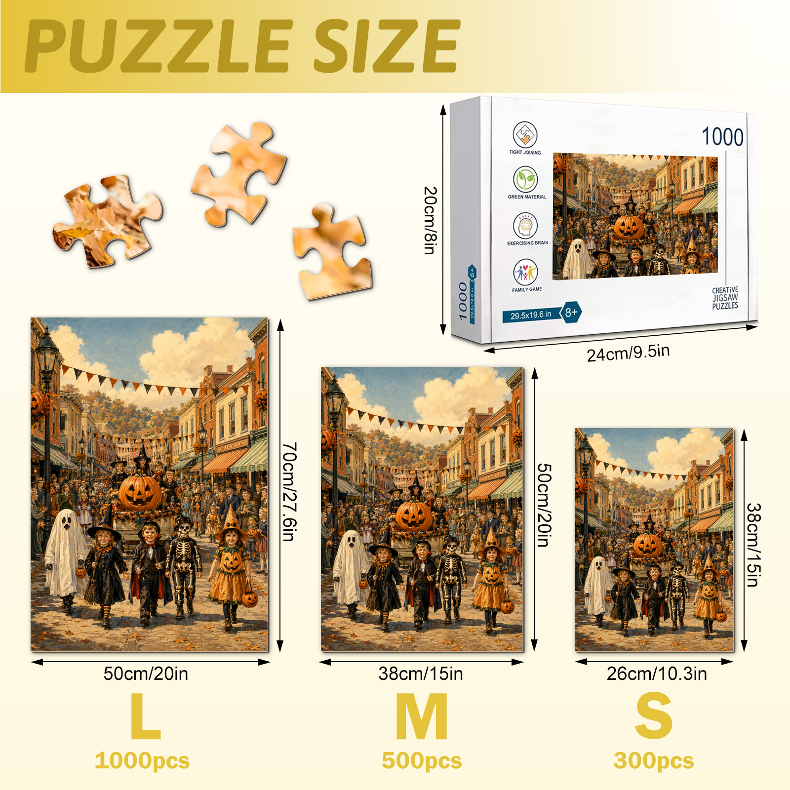 Vintage Halloween Parade Jigsaw Puzzle - puzzle detail view