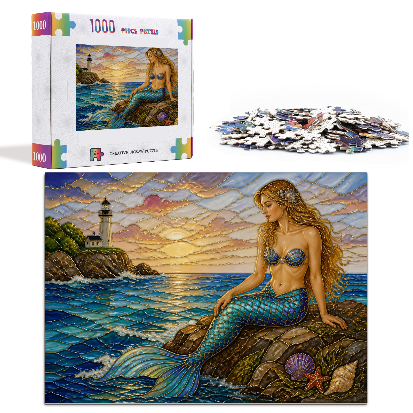 Story Rich Mermaid Cove Enamel Art Landscape Puzzle - puzzle product view