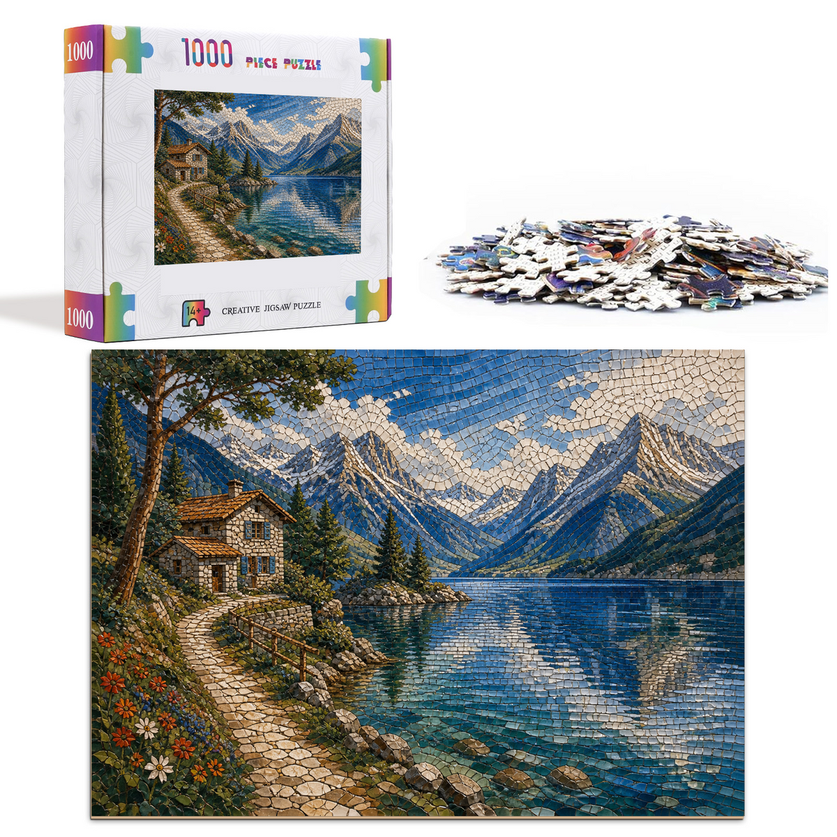 Luminous Alpine Lake Landscape Puzzle - puzzle product view