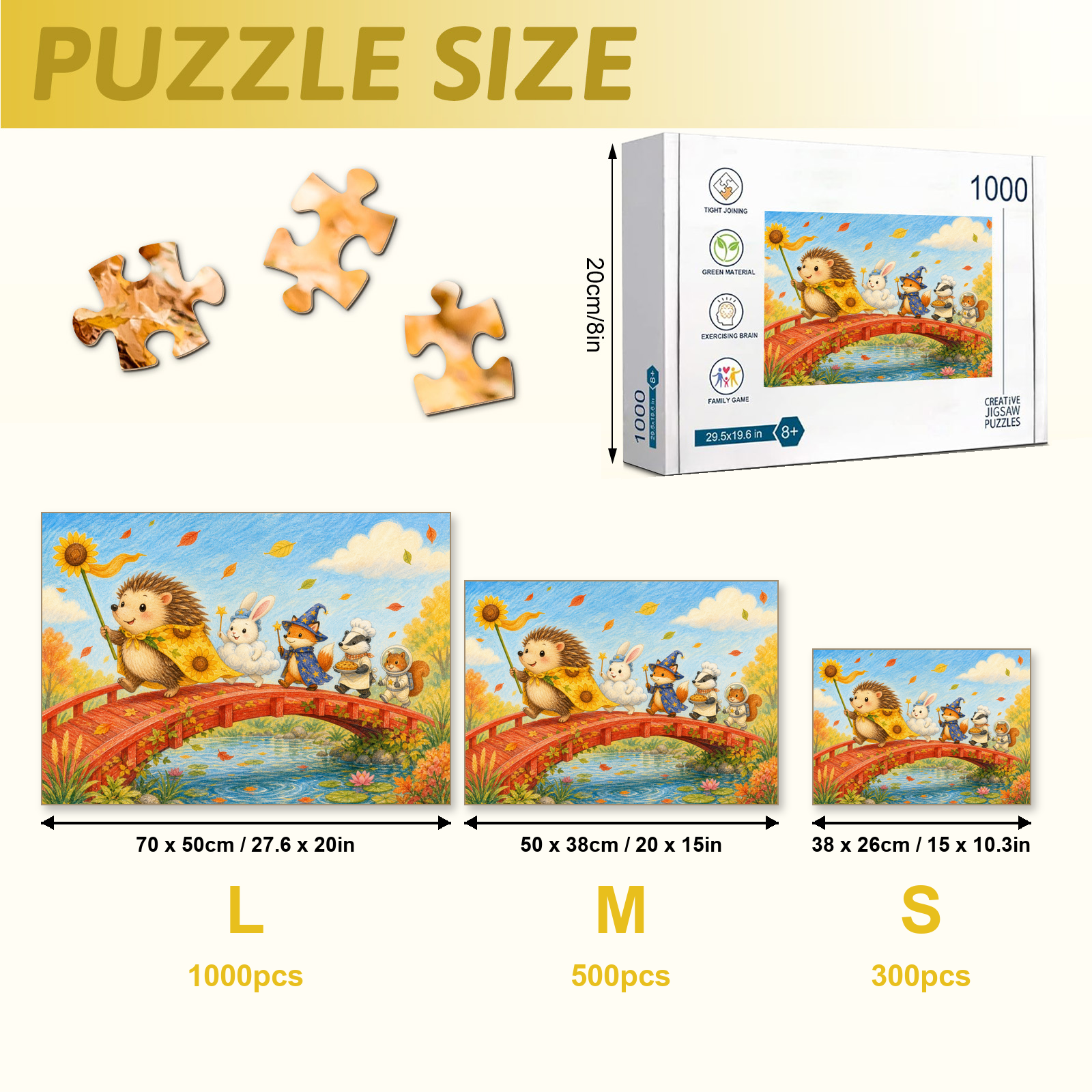 Woodland Costume Parade 1000 Piece Puzzle - puzzle detail view